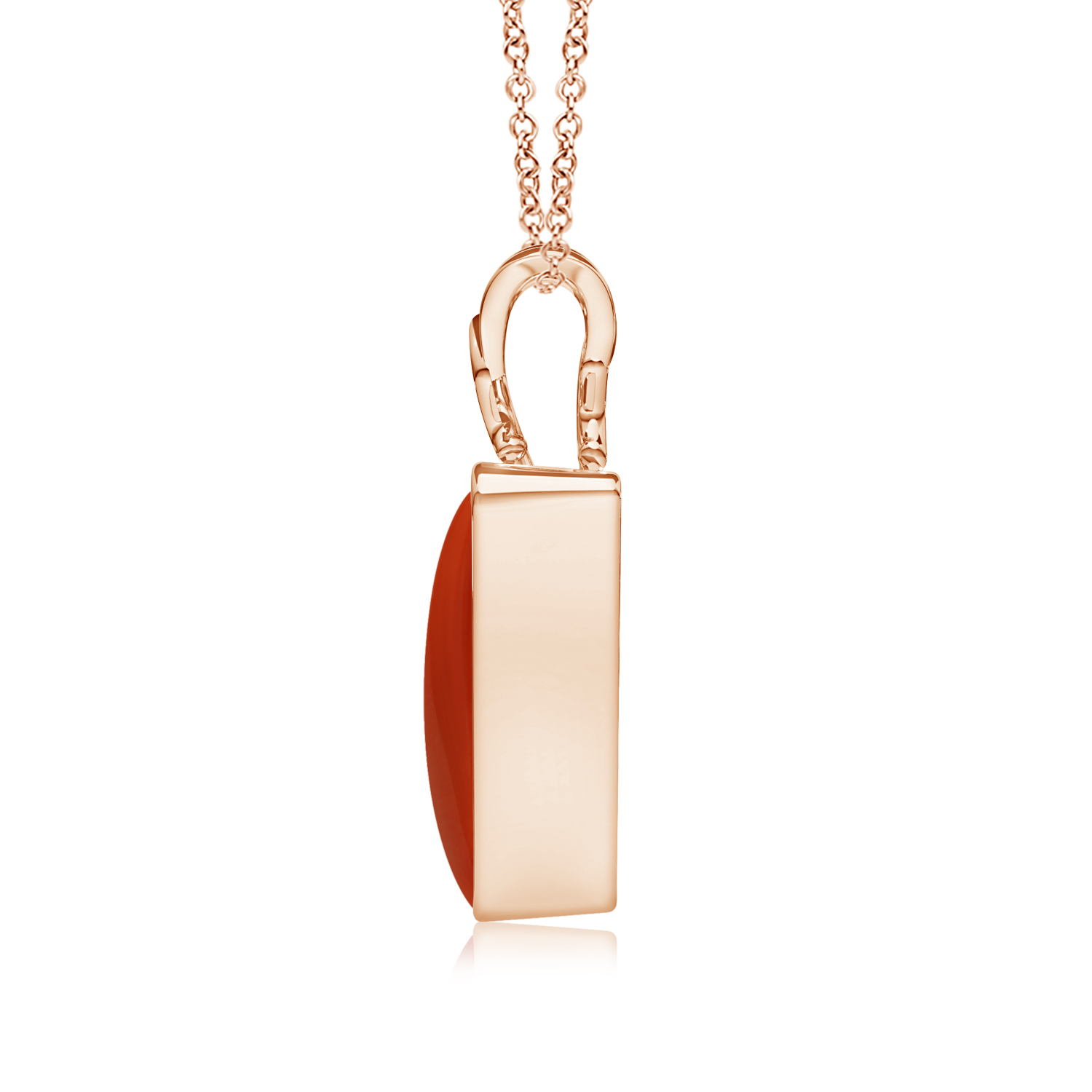 Vintage Inspired Solitaire Triangle Red Coral (Moonga) Pendant