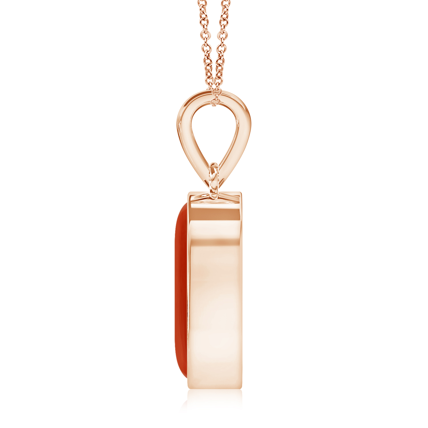 Capsule Red Coral (Moonga) Vertical Solitaire Pendant