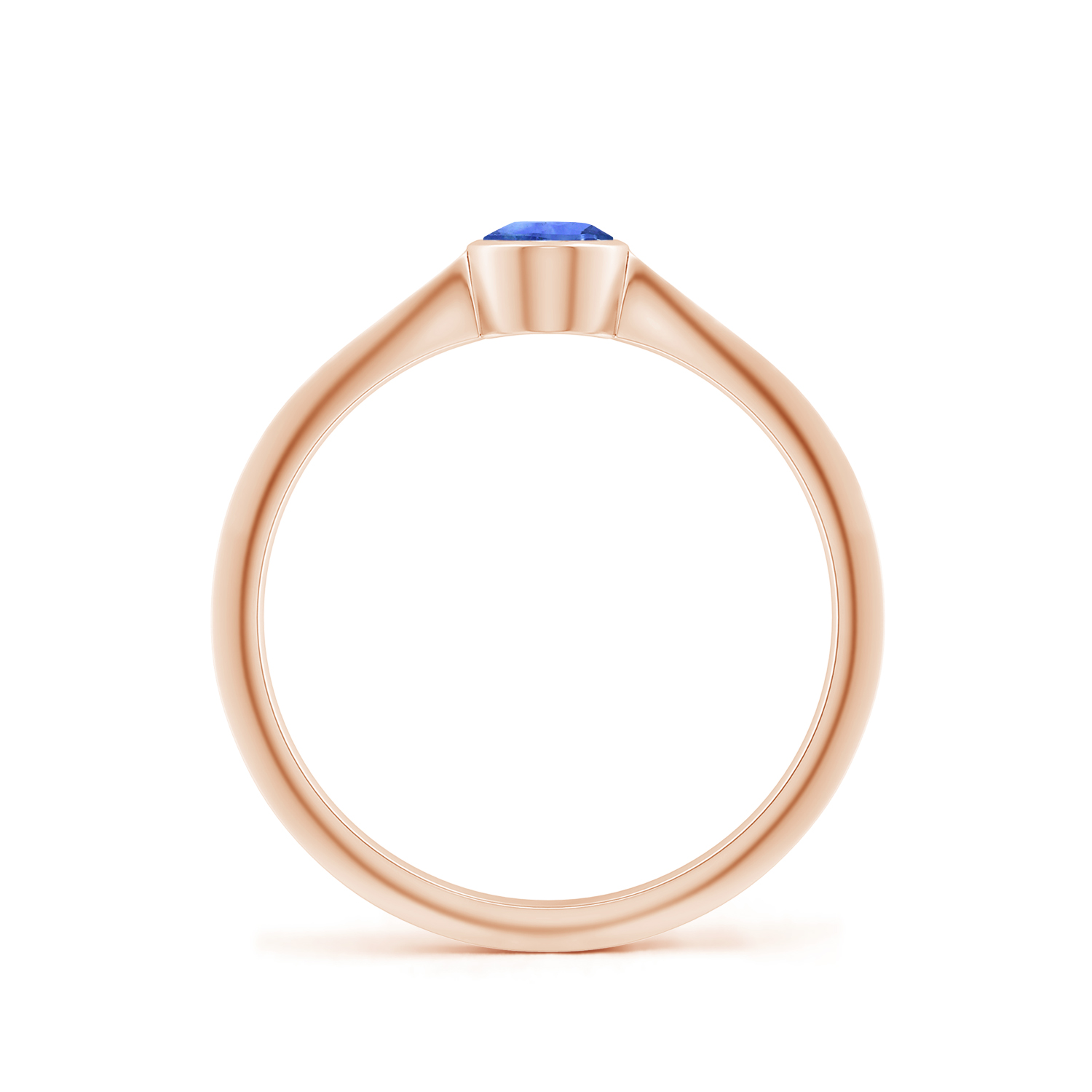 Classic Bezel-Set Oval Blue Sapphire (Neelam) Floral Ring