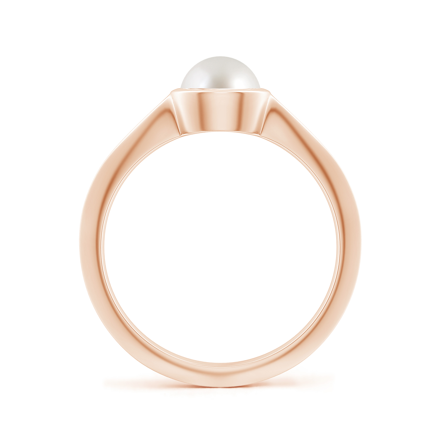 Classic Bezel-Set Round Pearl (Moti) Floral Ring
