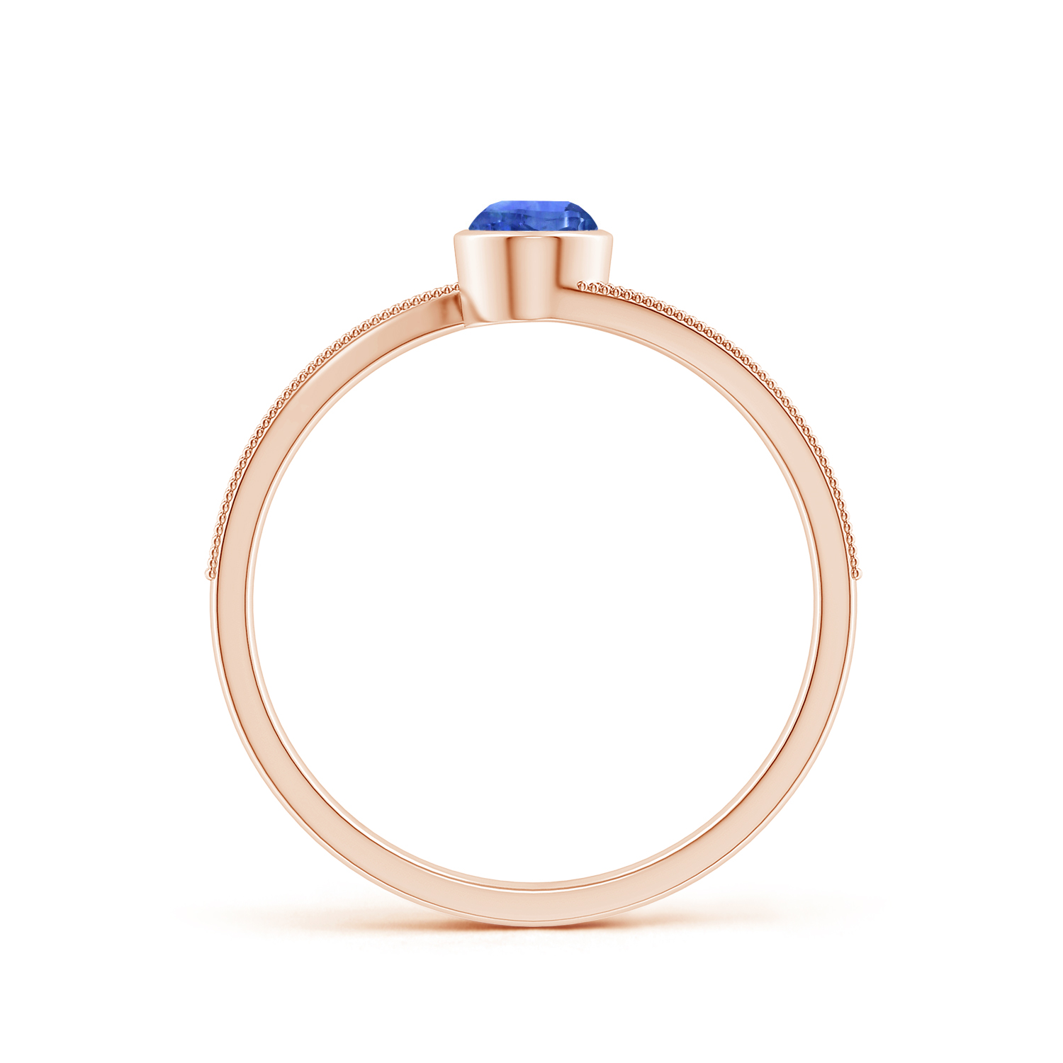  Oval Blue Sapphire (Neelam) Olive Leaf Bypass Ring