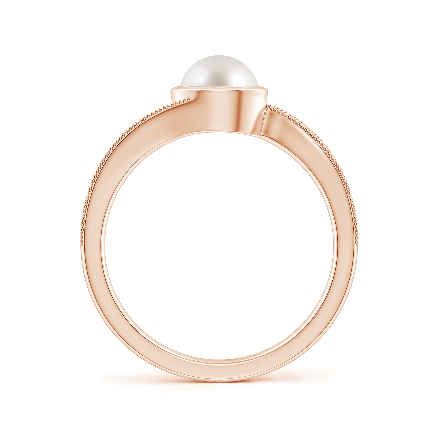  Round Pearl (Moti) Olive Leaf Bypass Ring