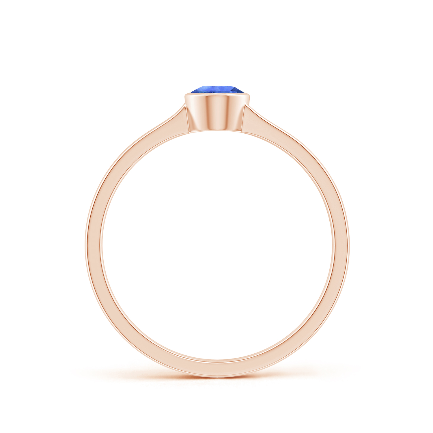 One Sided Split Shank Oval Blue Sapphire (Neelam) Solitaire Ring
