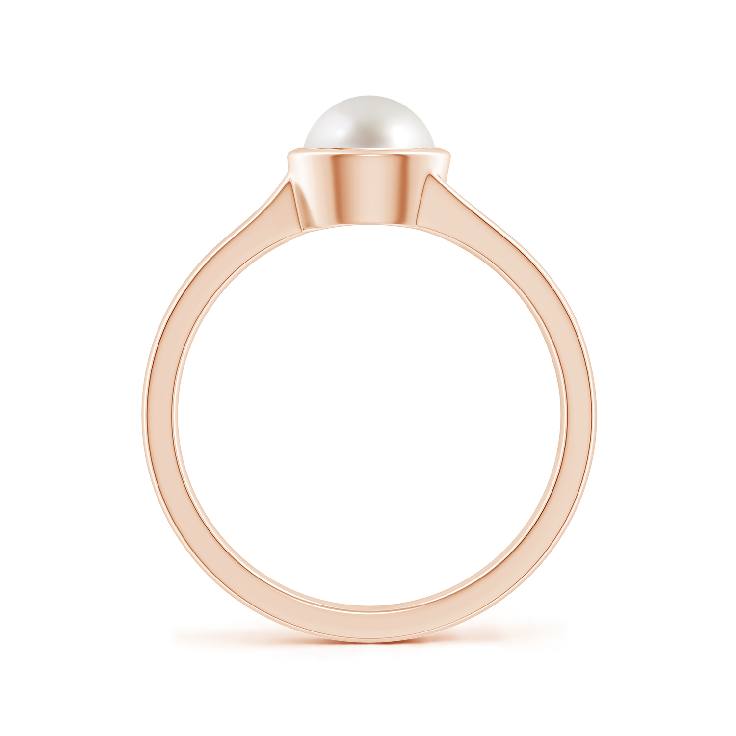 One Sided Split Shank Round Pearl (Moti) Solitaire Ring