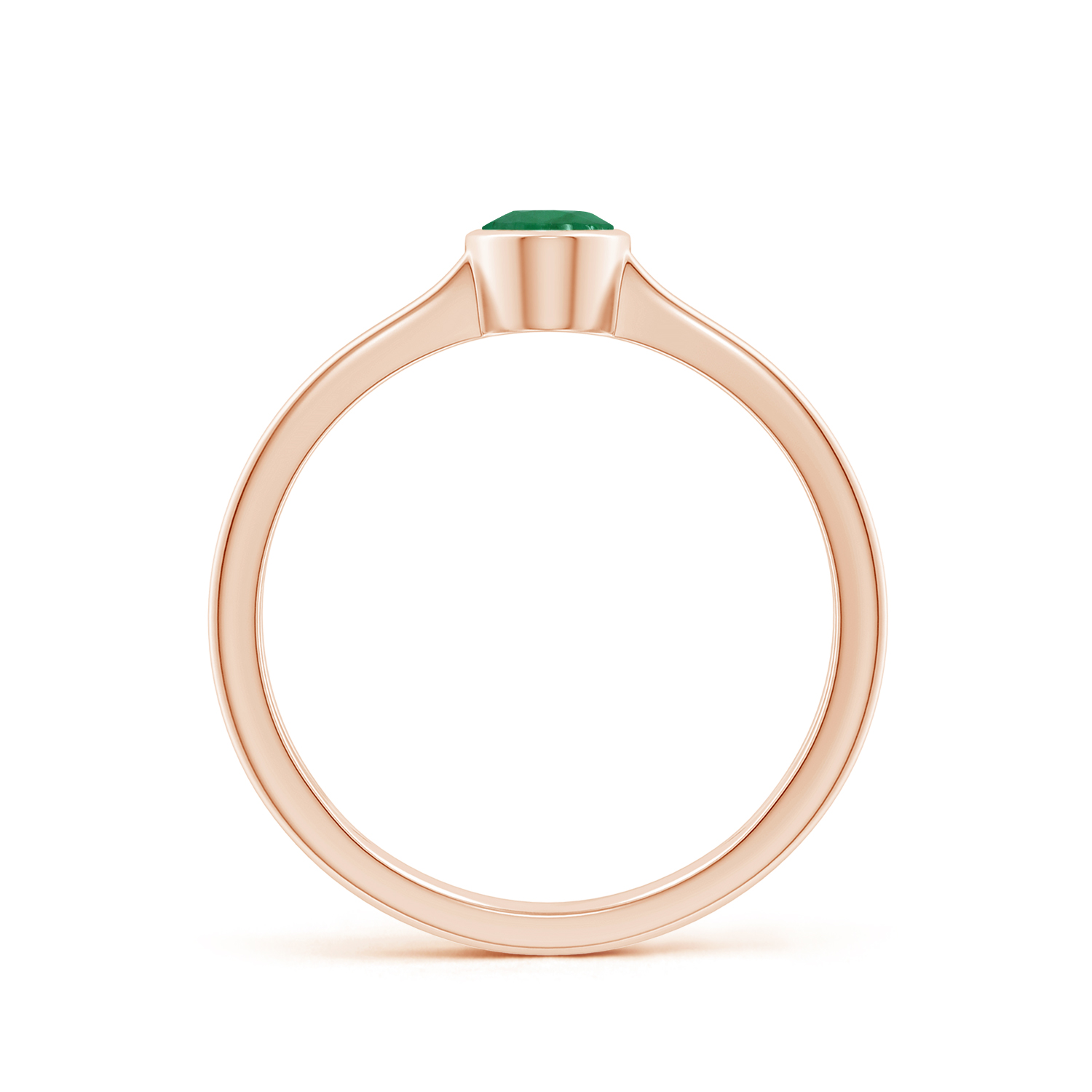Solitaire OvalEmerald (Panna) Triple Shank Ring