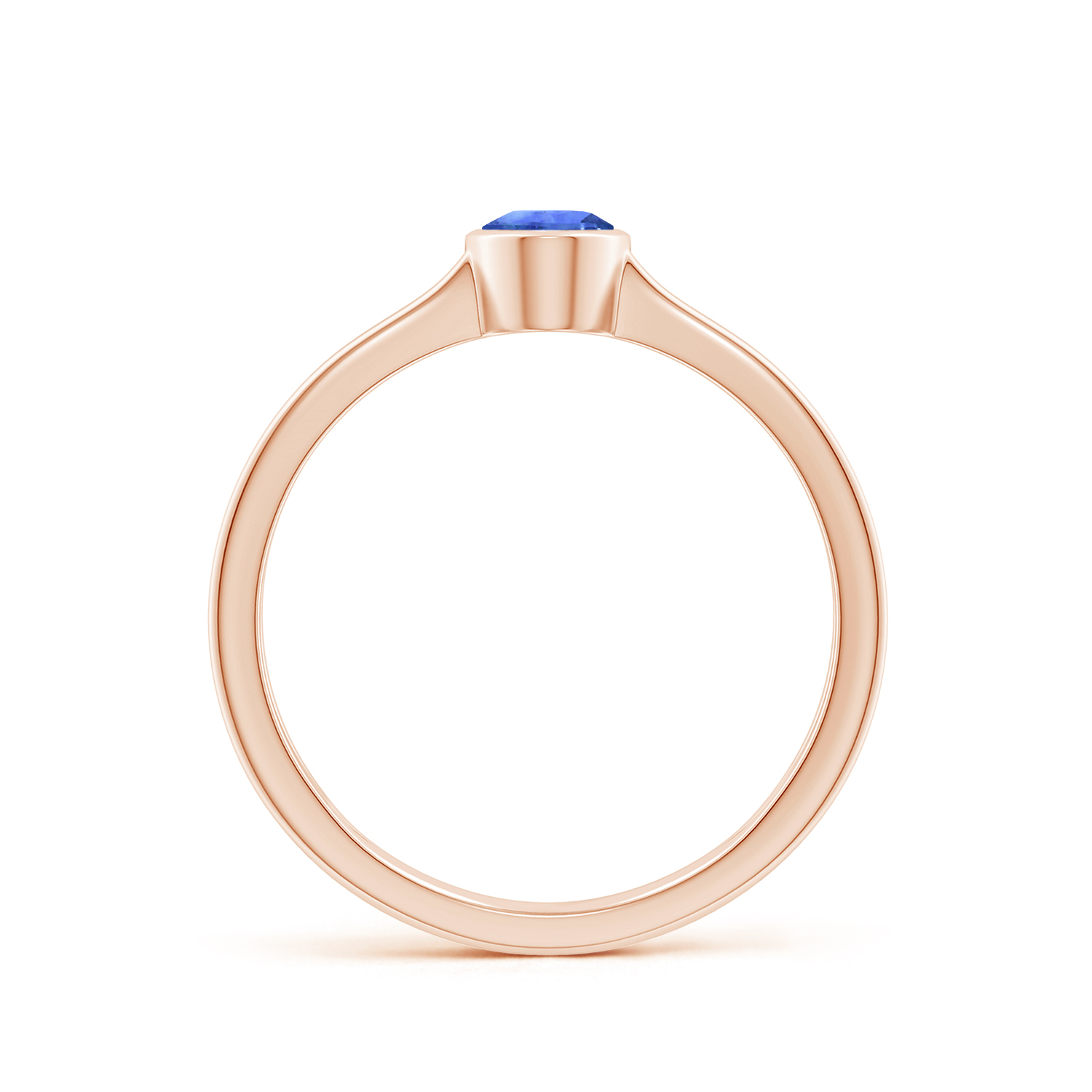 Solitaire OvalBlue Sapphire (Neelam) Triple Shank Ring