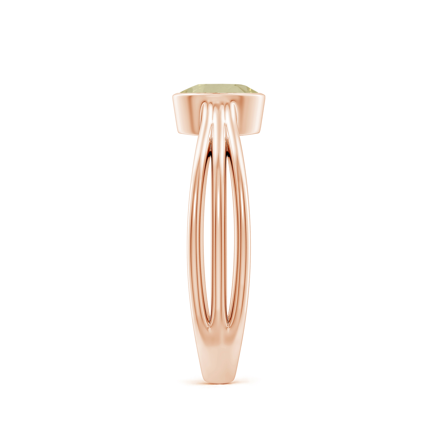 Solitaire OvalYellow Sapphire (Pukhraj) Triple Shank Ring