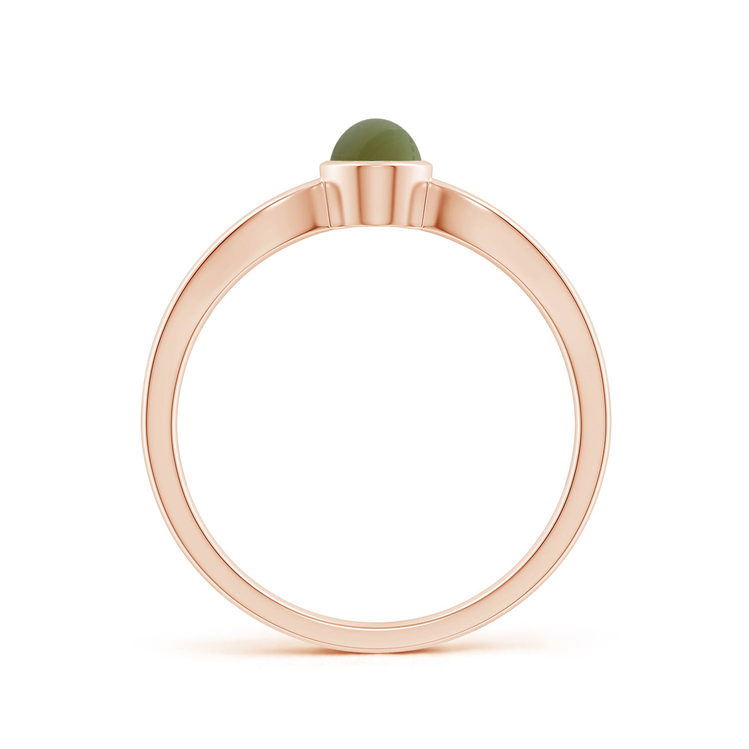 Prong-Set Solitaire OvalCat's Eye (Lehsunia) Split Shank Ring