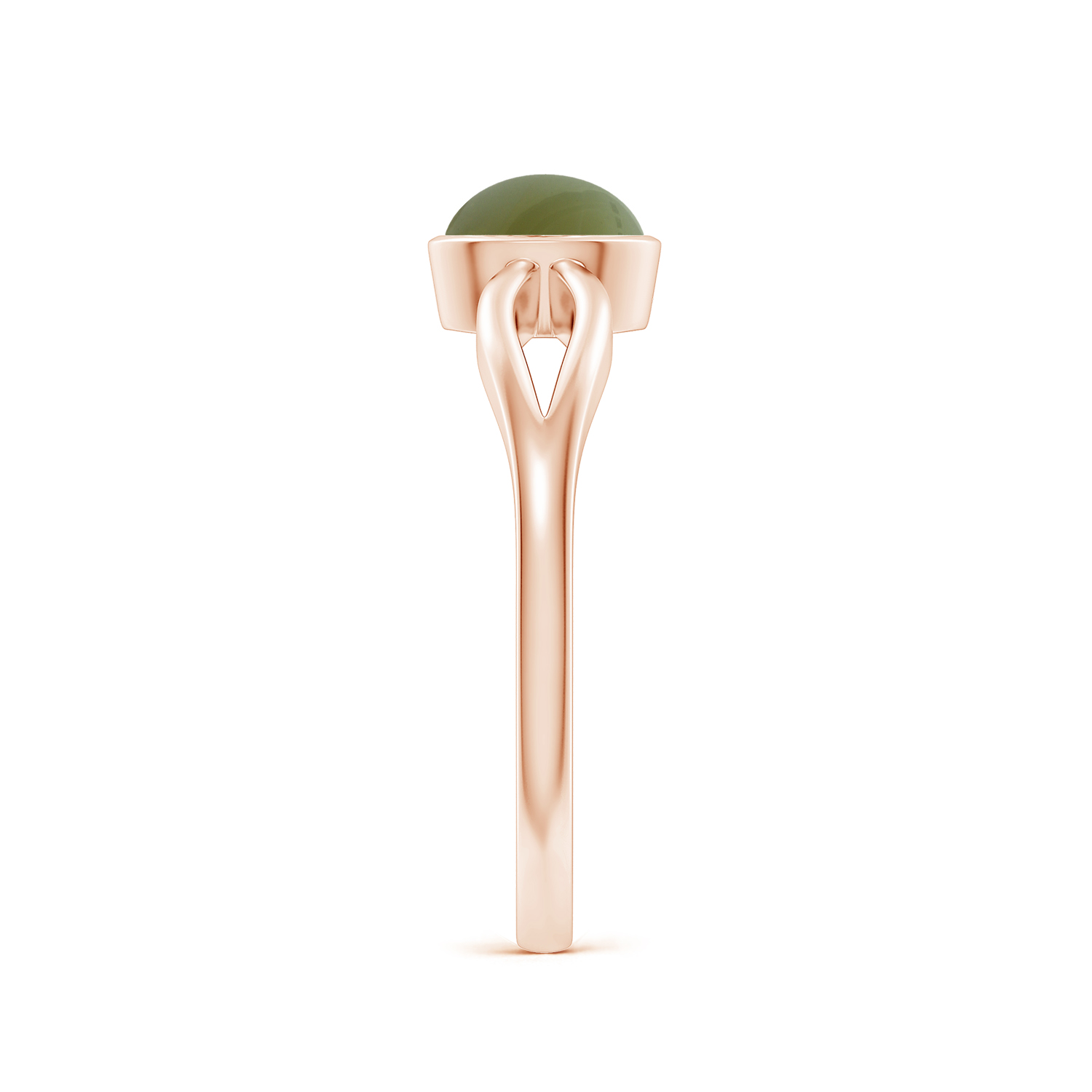 Prong-Set Solitaire OvalCat's Eye (Lehsunia) Split Shank Ring