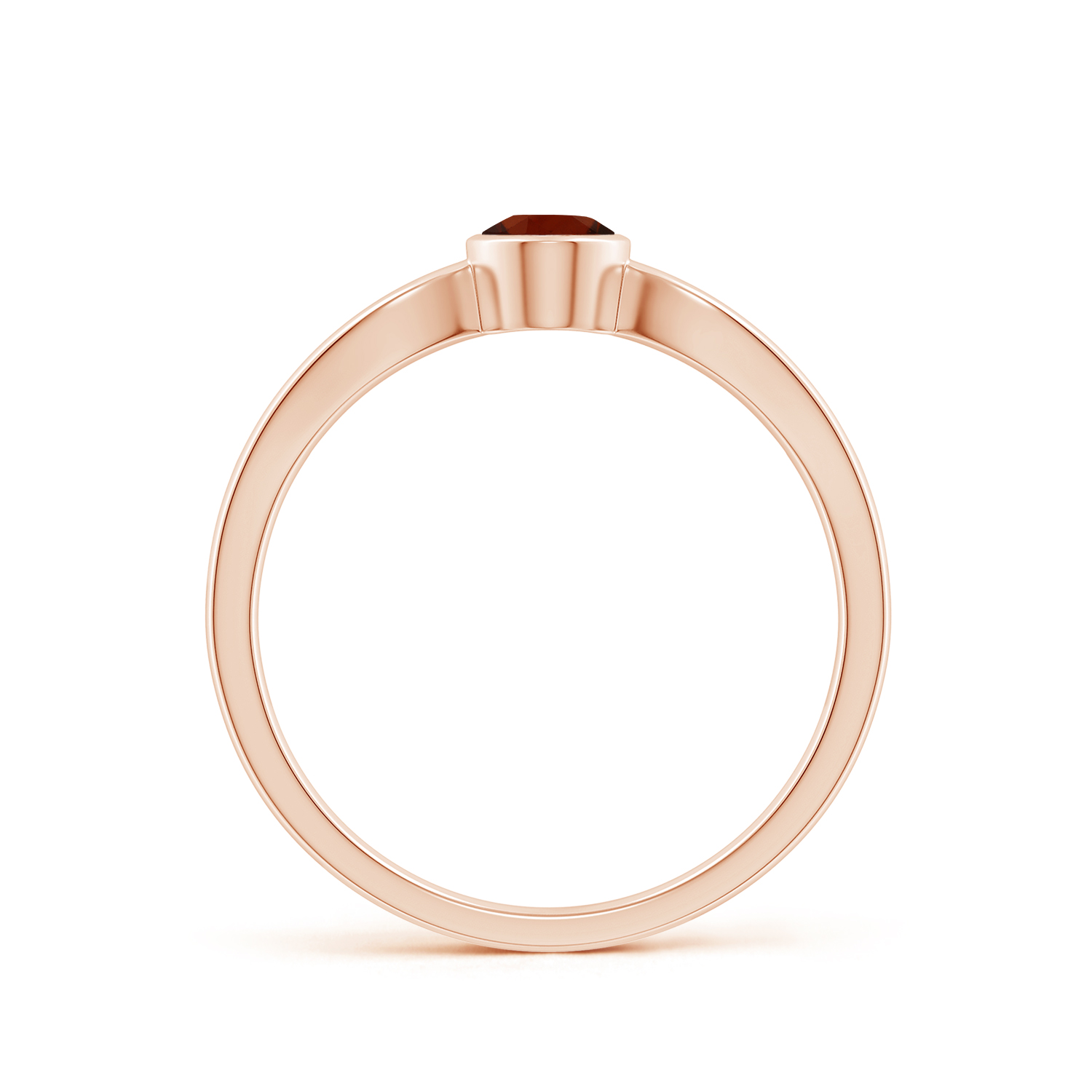 Prong-Set Solitaire OvalHessonite (Gomed) Split Shank Ring