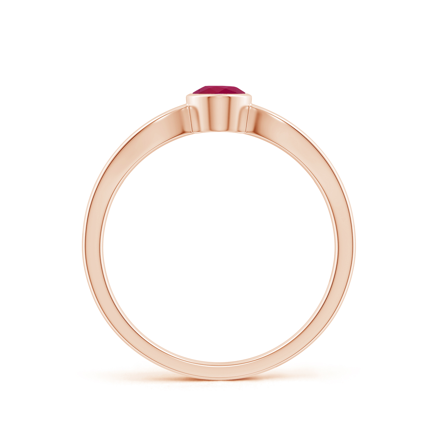 Prong-Set Solitaire OvalRuby (Manik) Split Shank Ring