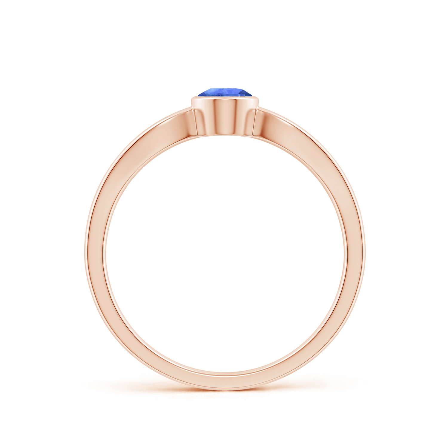 Prong-Set Solitaire OvalBlue Sapphire (Neelam) Split Shank Ring