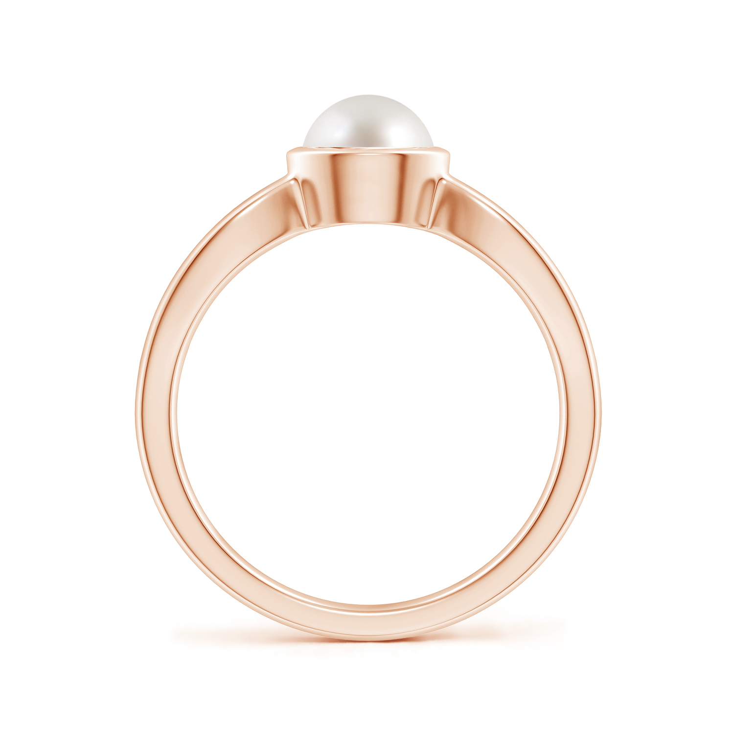 Prong-Set Solitaire Round Pearl (Moti) Split Shank Ring
