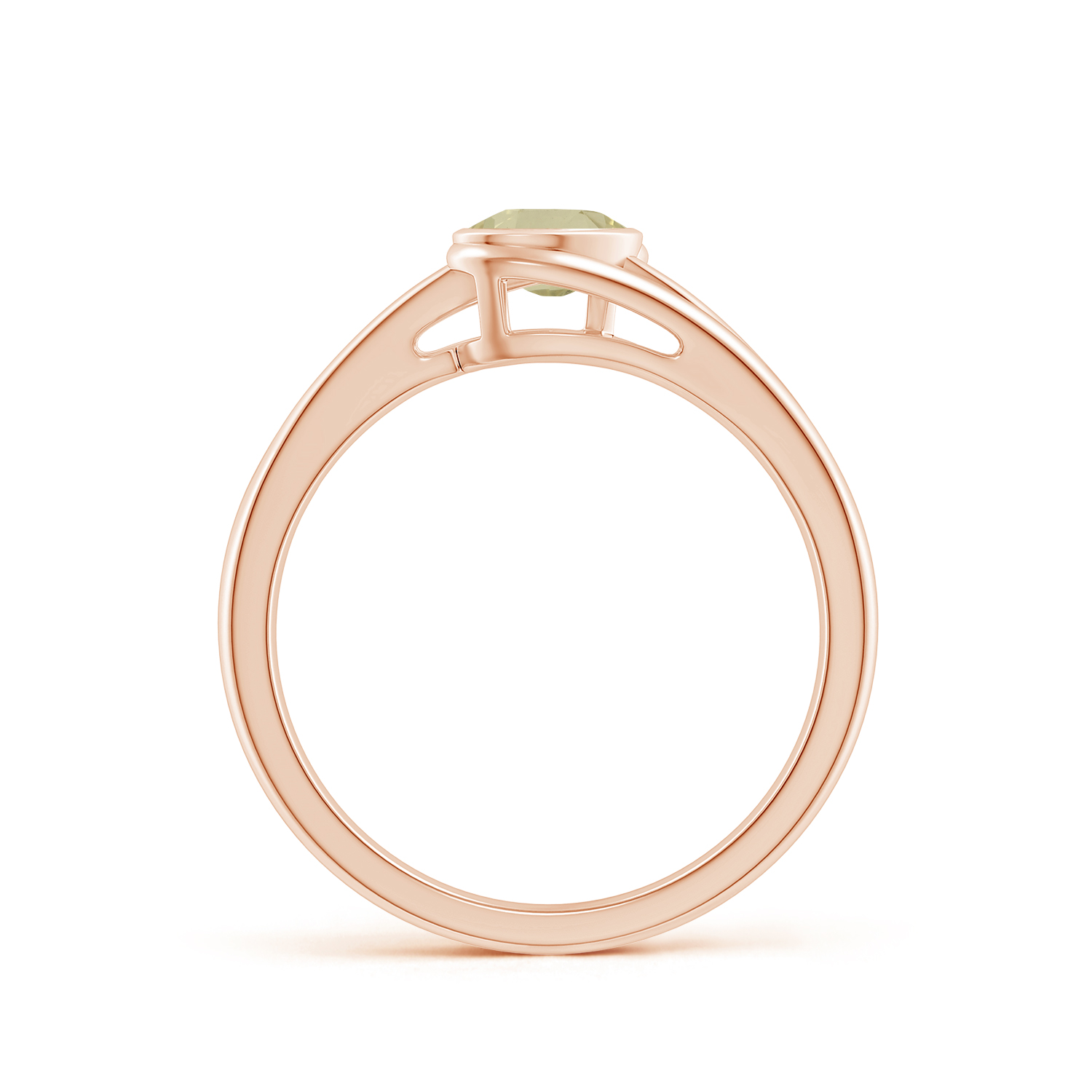 Tilted Solitaire OvalYellow Sapphire (Pukhraj) Solitaire Ring With Split Shank