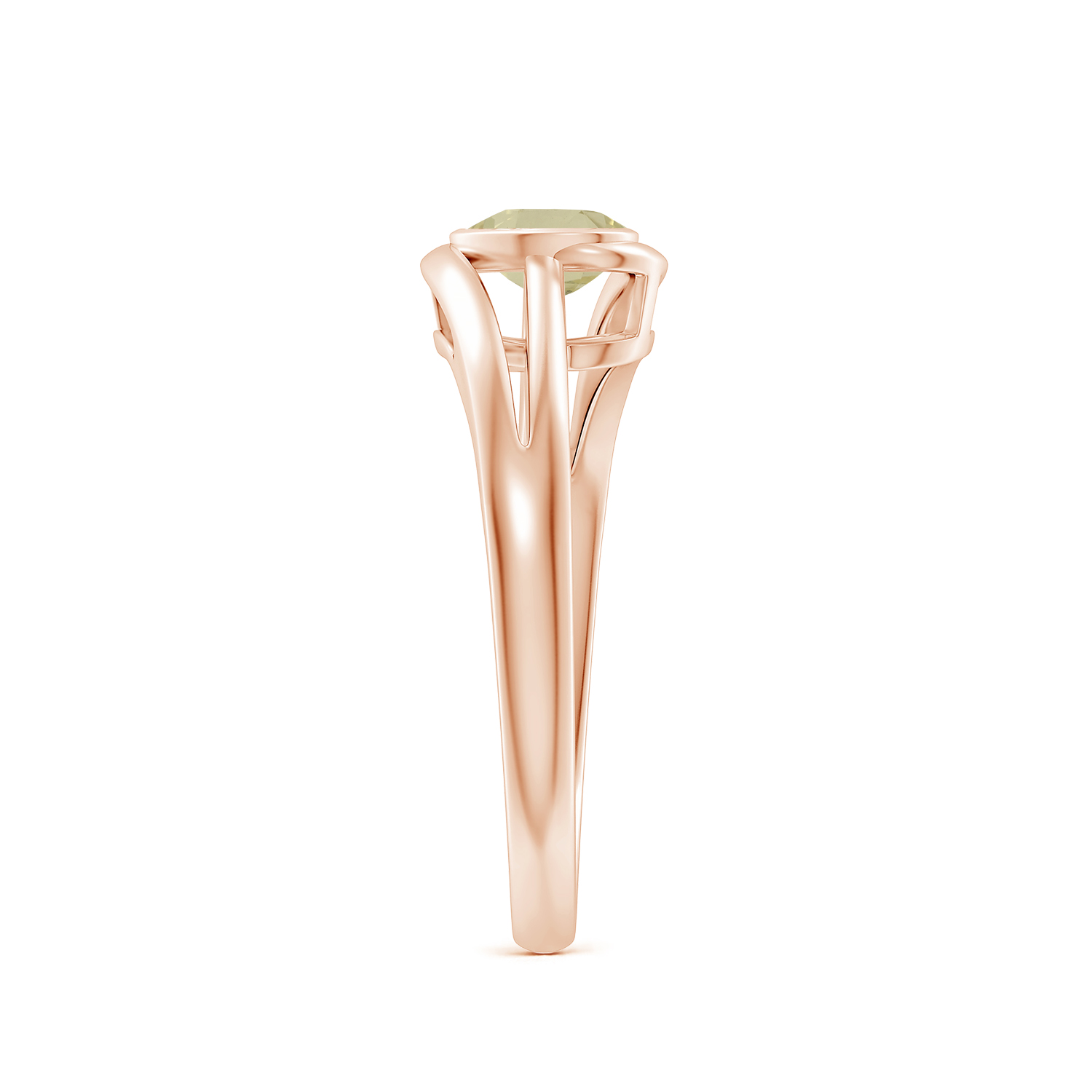 Tilted Solitaire OvalYellow Sapphire (Pukhraj) Solitaire Ring With Split Shank