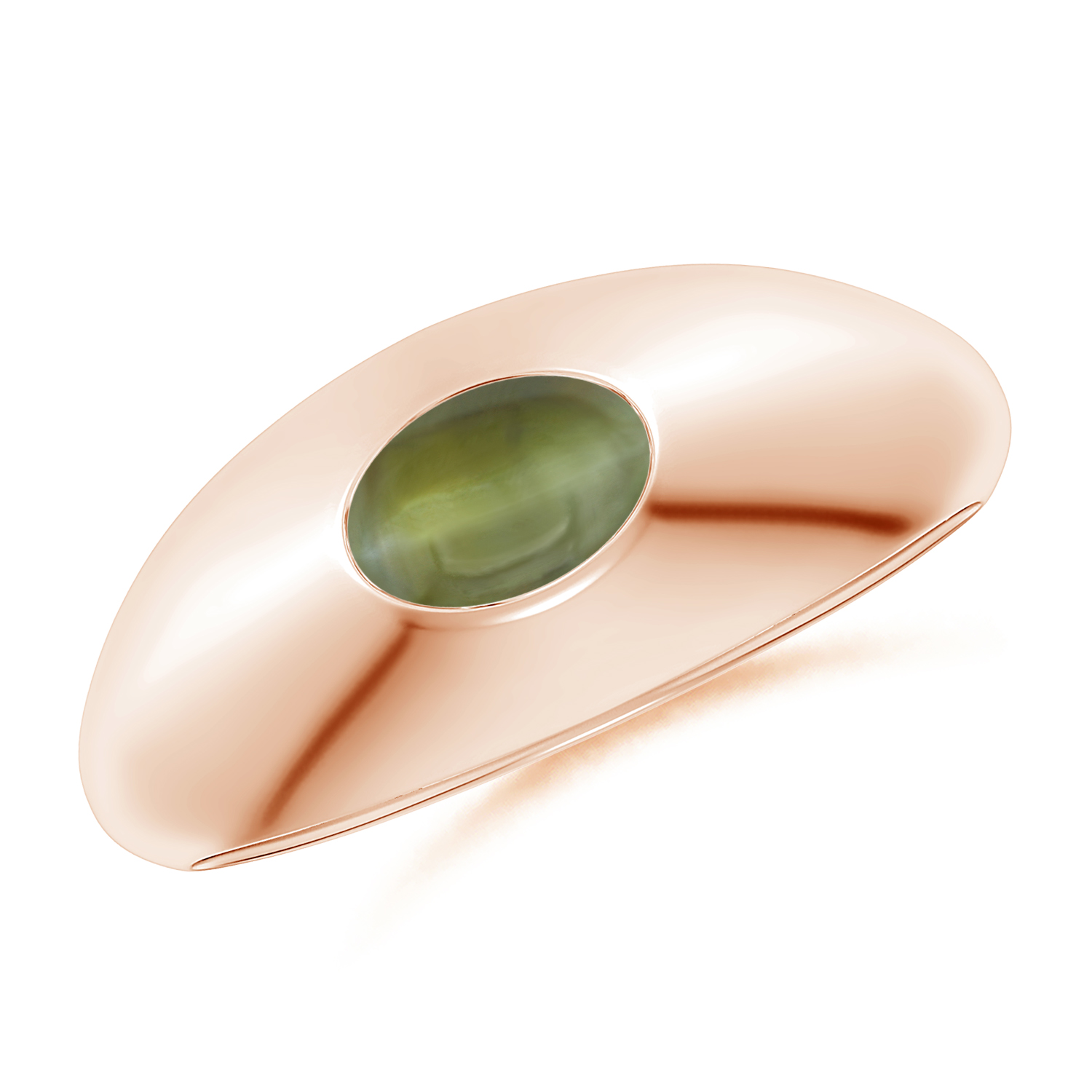 Oval Cat's Eye (Lehsunia) Signet Ring