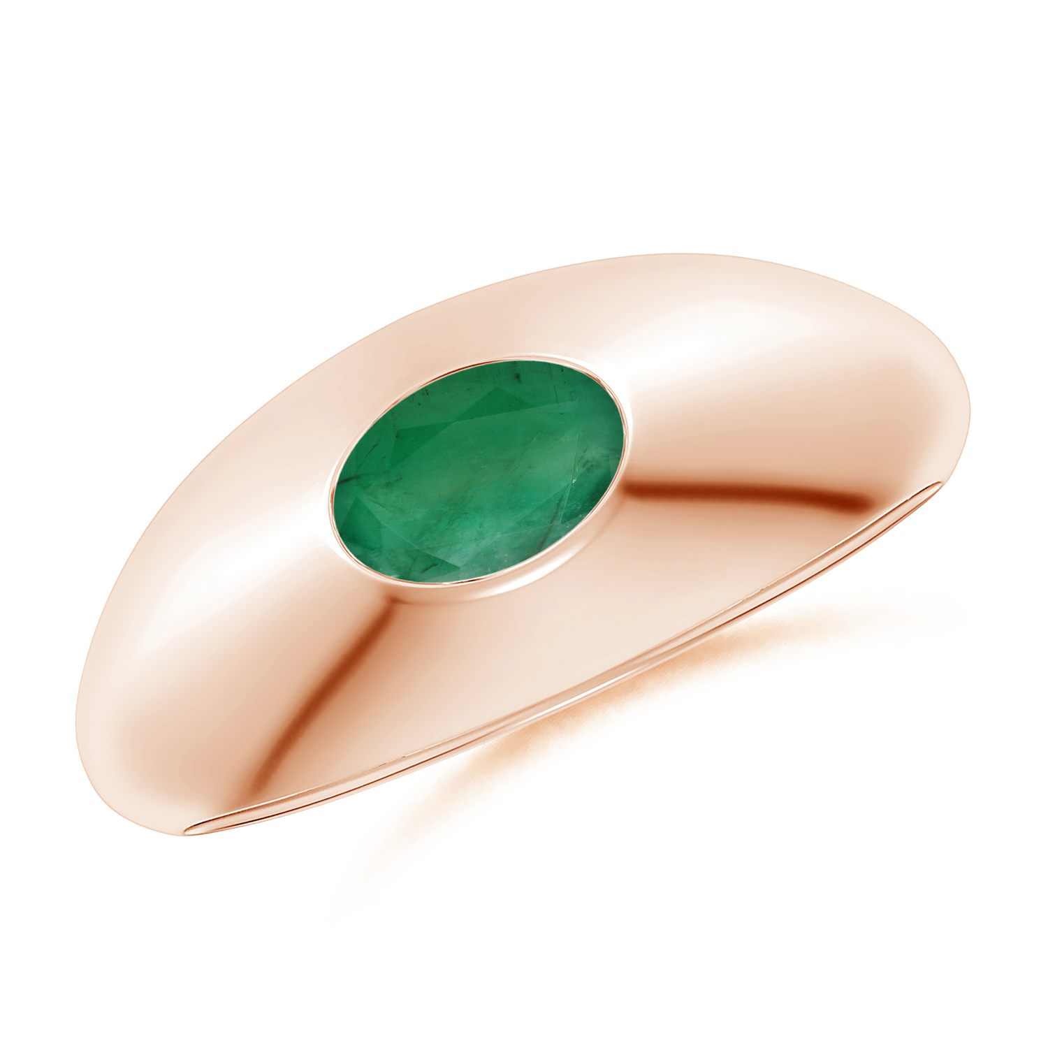Oval Emerald (Panna) Signet Ring