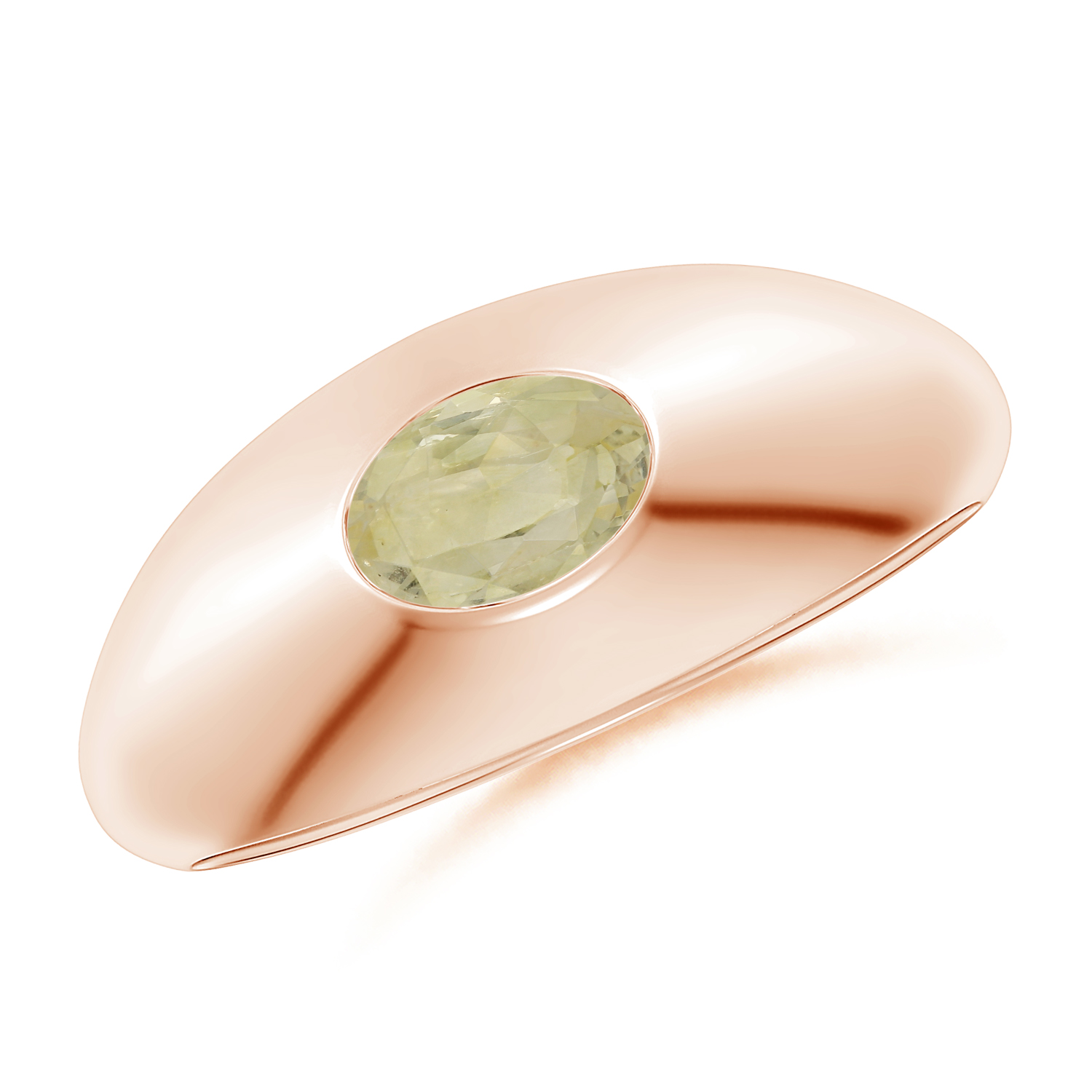 Oval Yellow Sapphire (Pukhraj) Signet Ring