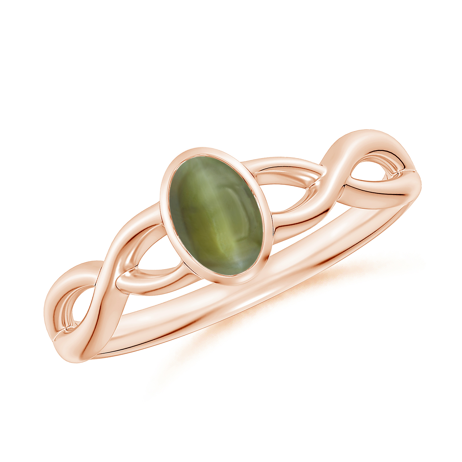 Claw-Set Oval Cat's Eye (Lehsunia) Solitaire Ring