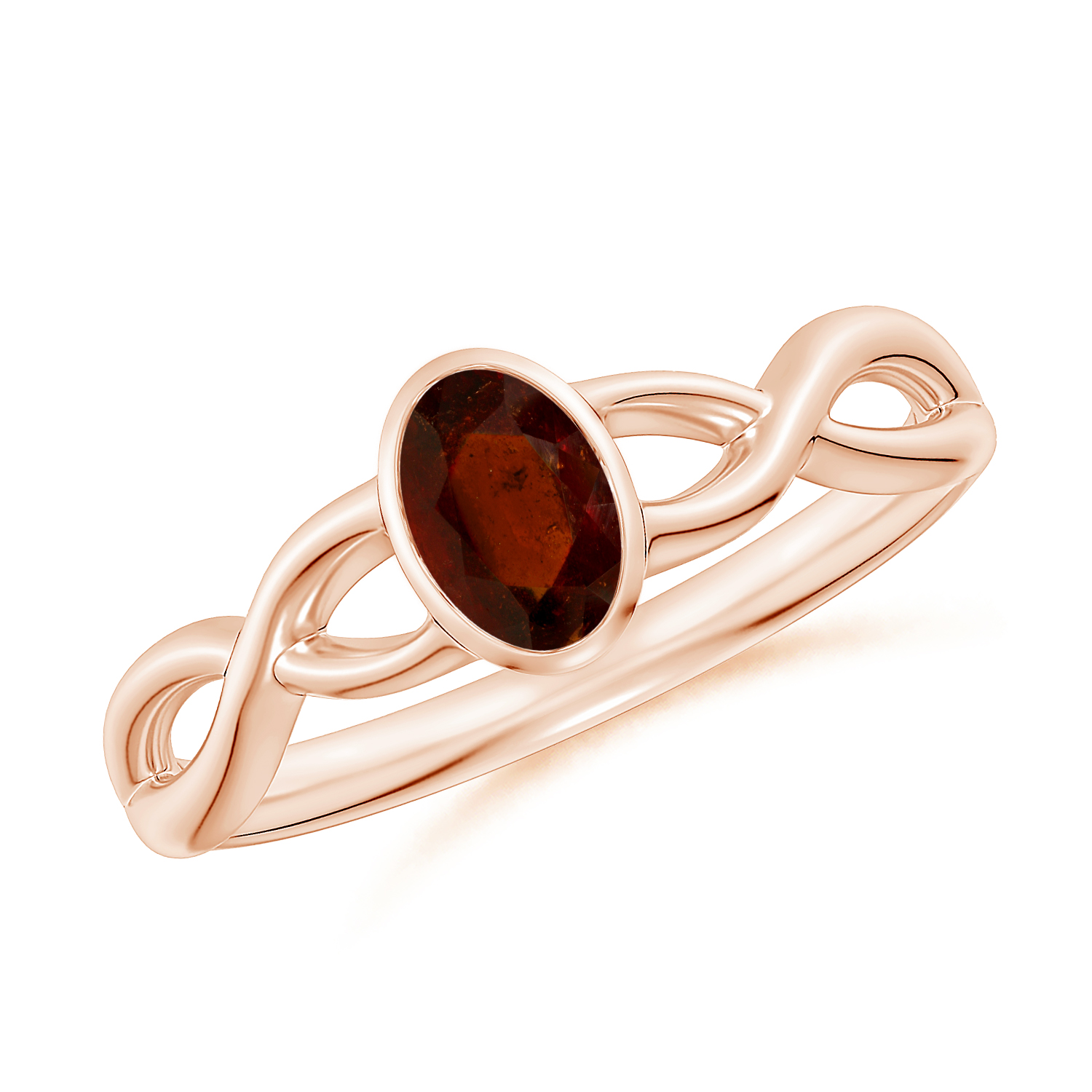 Claw-Set Oval Hessonite (Gomed) Solitaire Ring