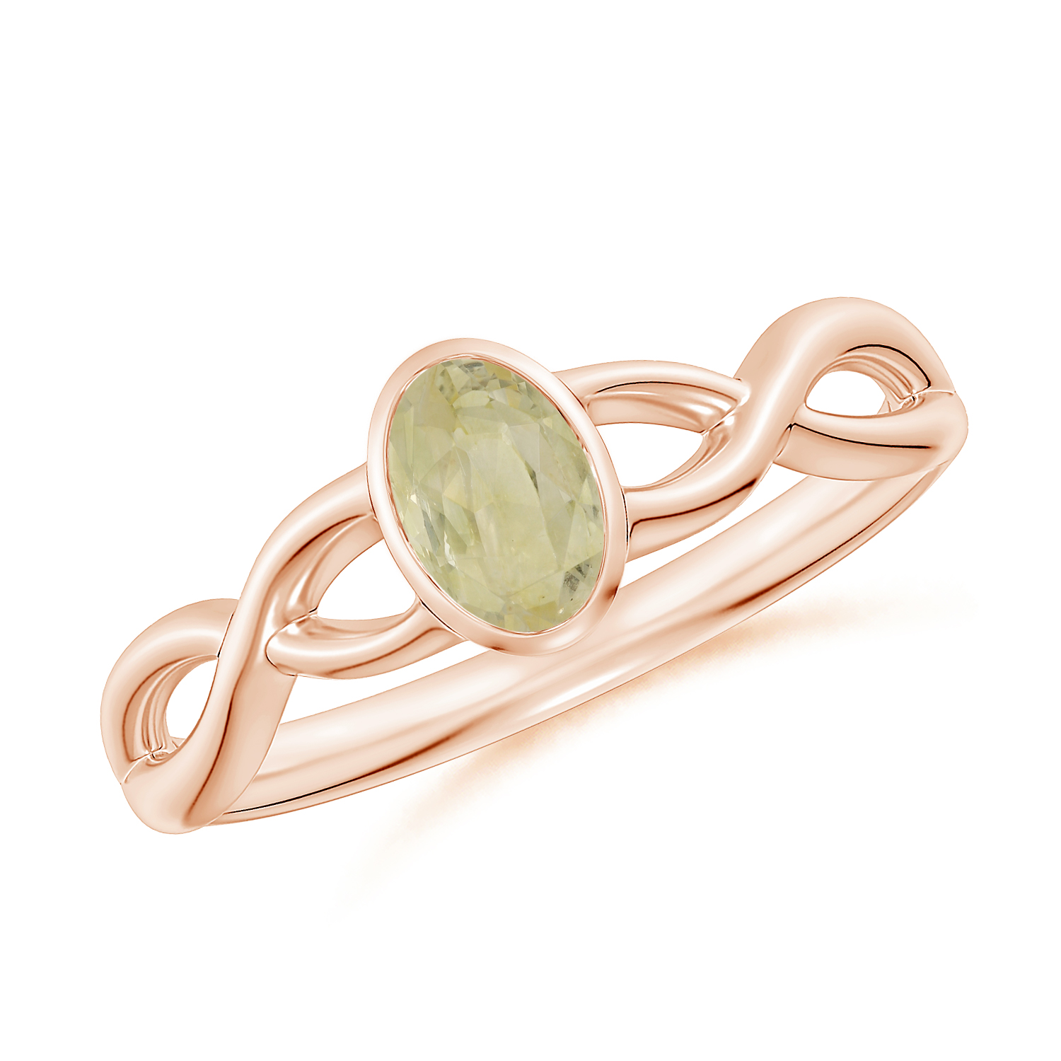 Claw-Set Oval Yellow Sapphire (Pukhraj) Solitaire Ring