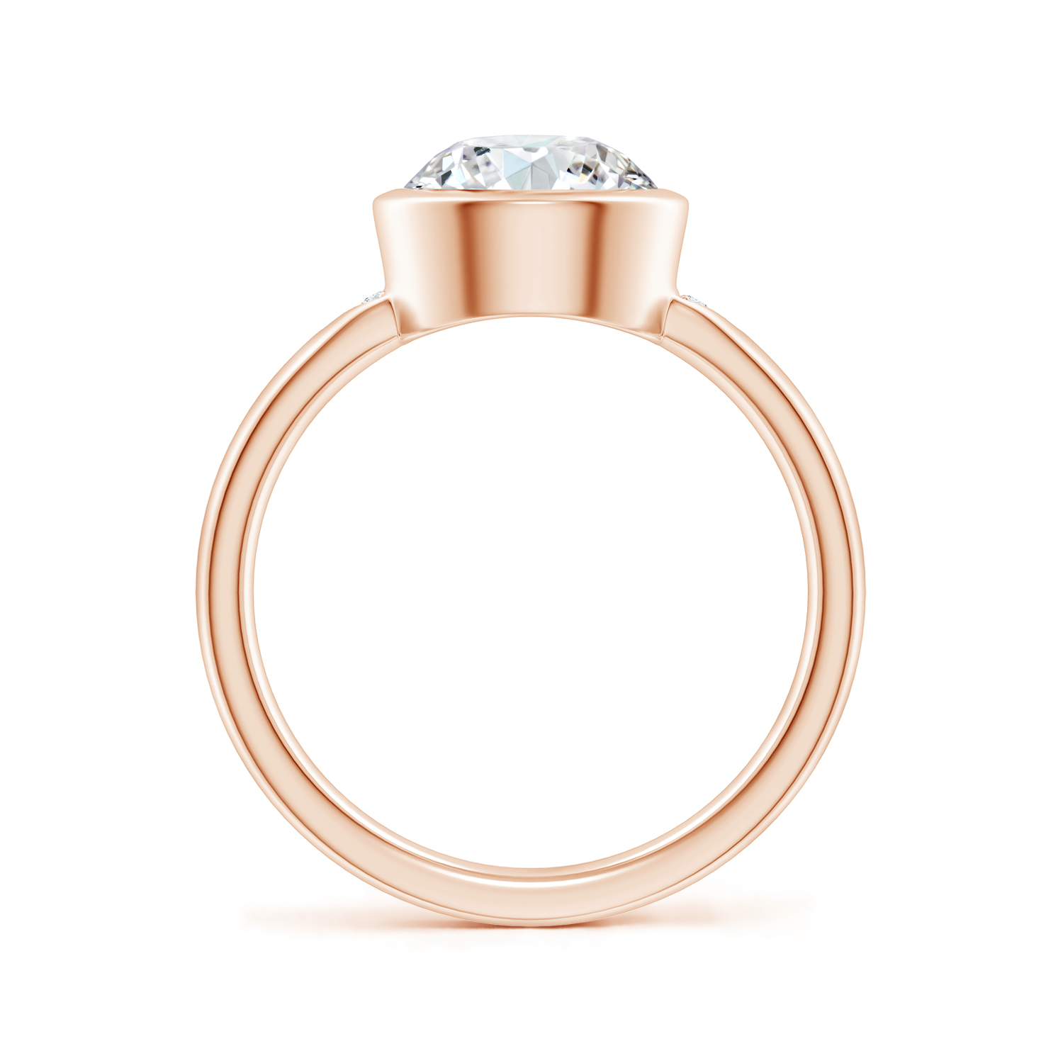 Bezel-Set Round Diamond (Heera) Ring With Diamond Accents