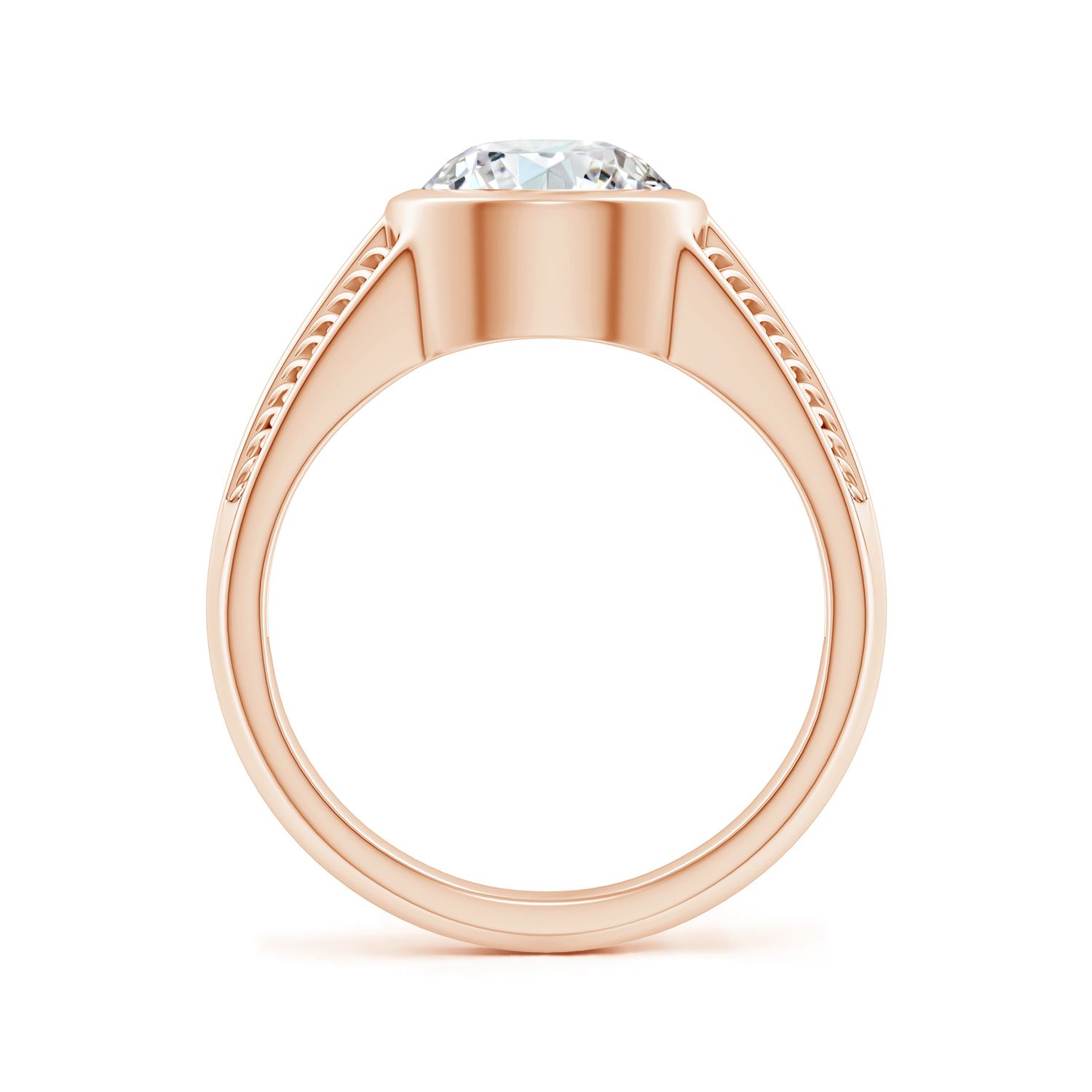 Vintage Inspired Round Diamond (Heera) Ring With Engraved Shank