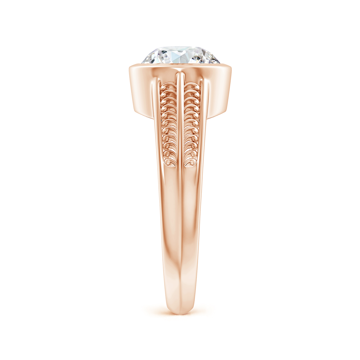 Vintage Inspired Round Diamond (Heera) Ring With Engraved Shank