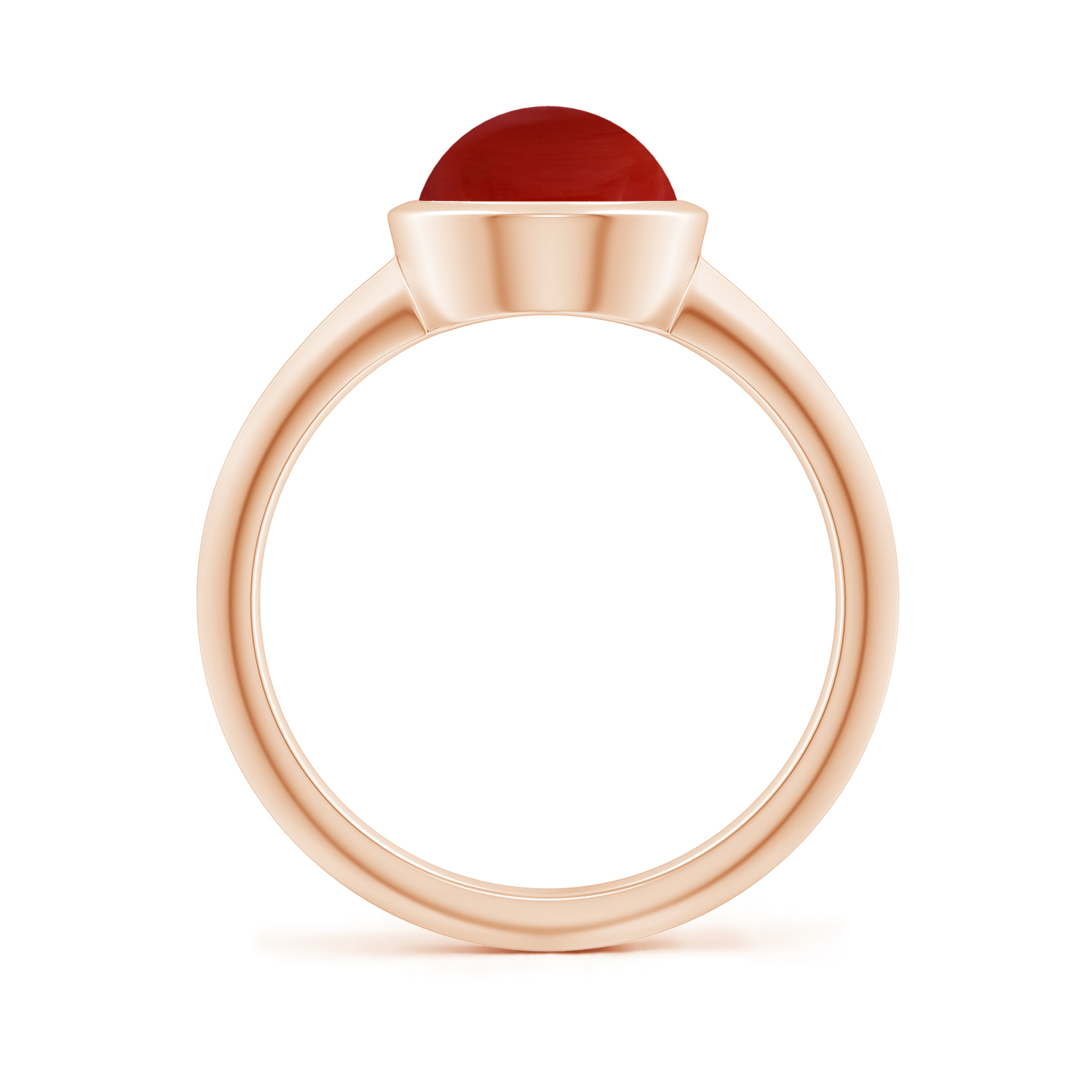 Prong-Set Oval Red Coral (Moonga) Solitaire Ring