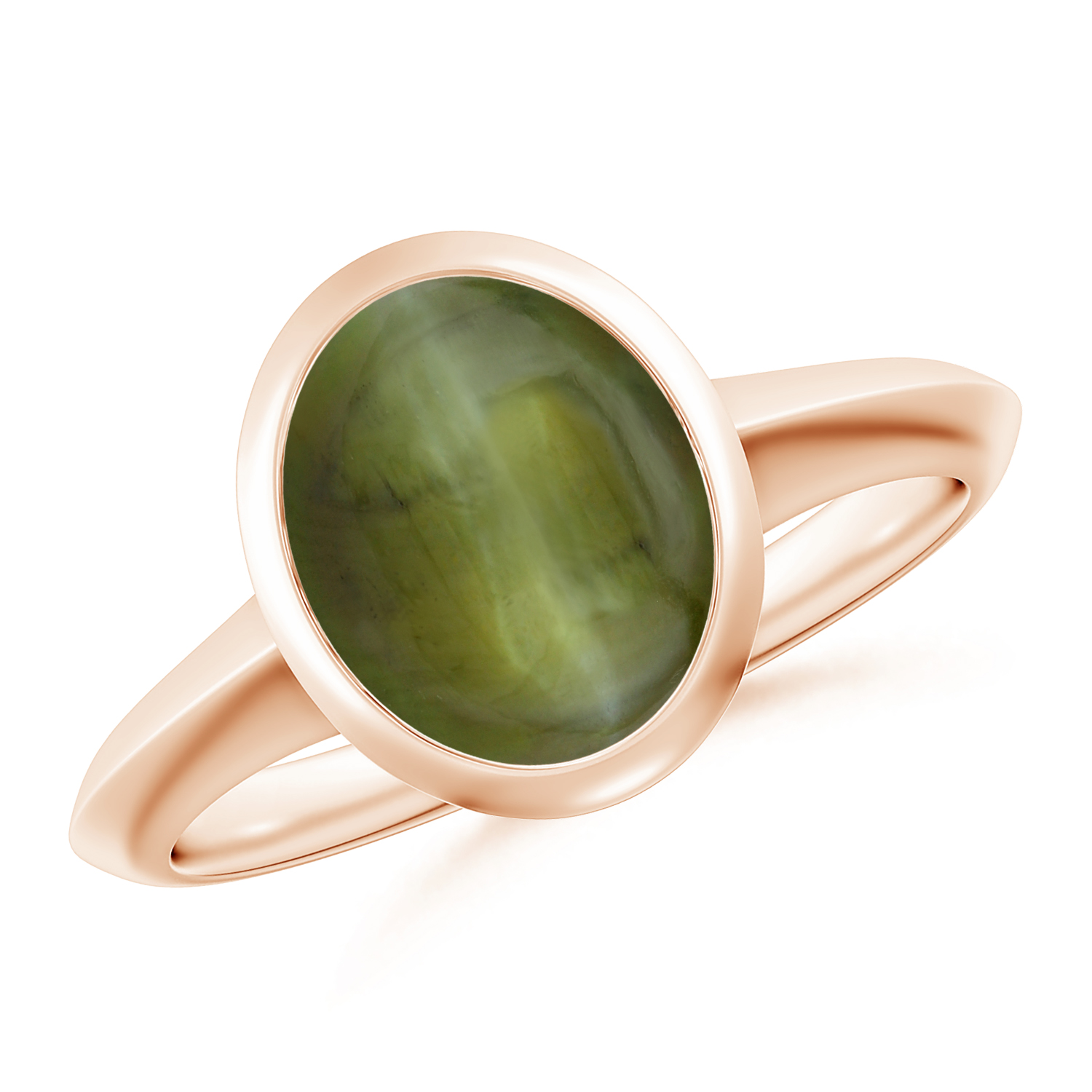 Prong-Set Oval Cat's Eye (Lehsunia) Solitaire Ring