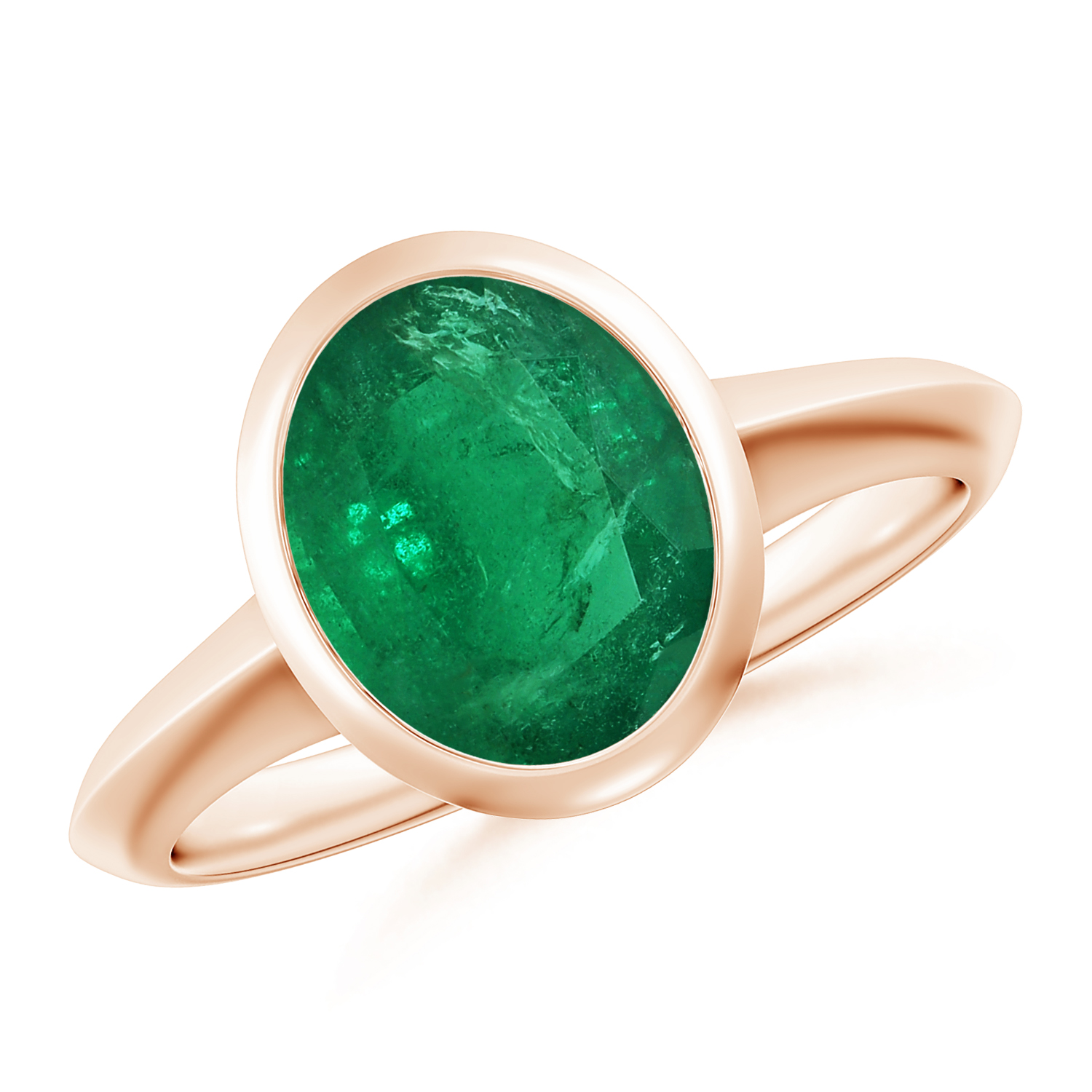 Prong-Set Oval Emerald (Panna) Solitaire Ring