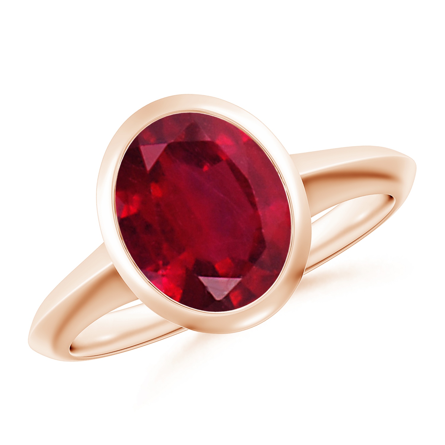 Prong-Set Oval Ruby (Manik) Solitaire Ring