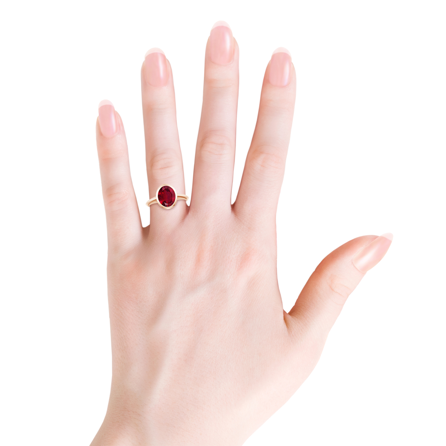Prong-Set Oval Ruby (Manik) Solitaire Ring
