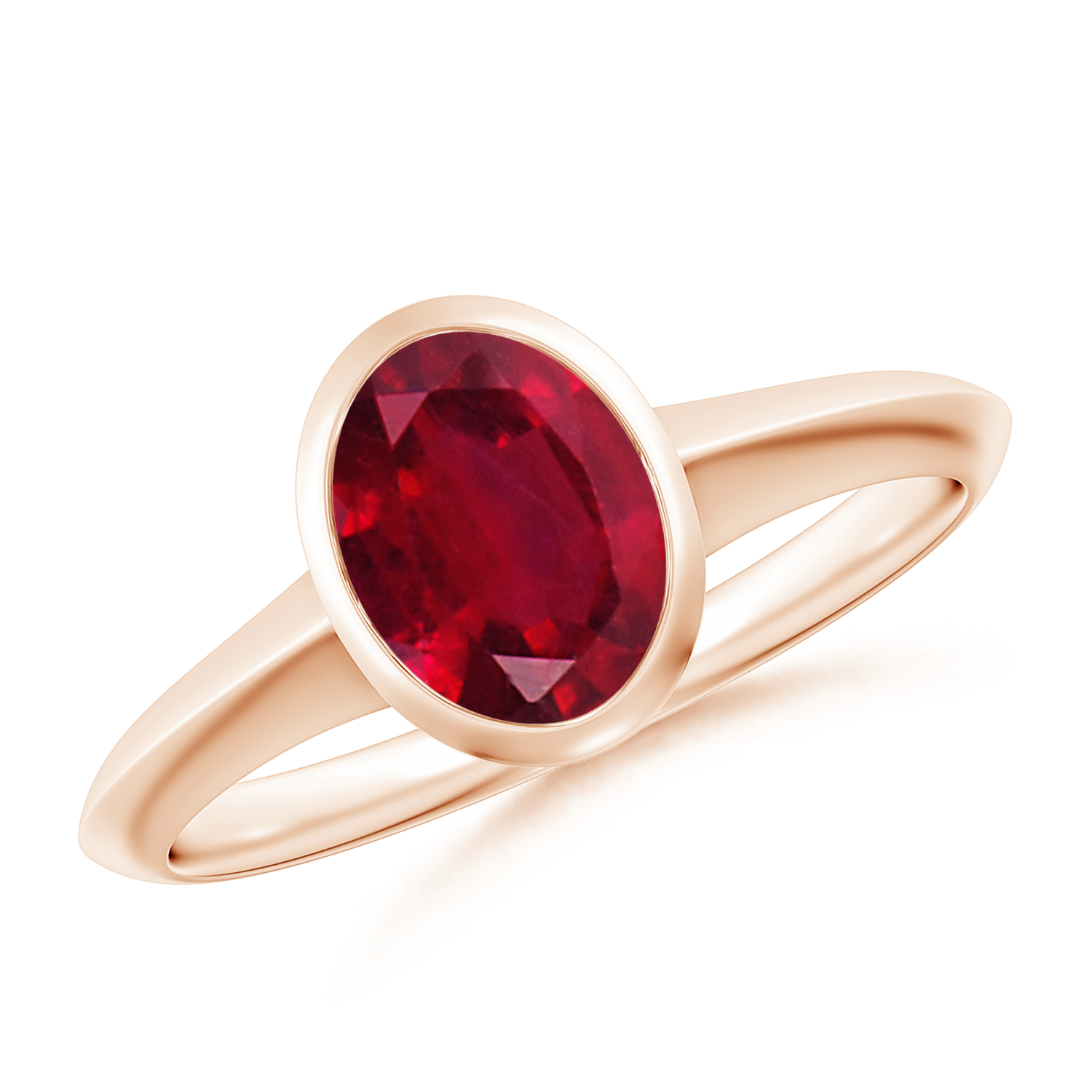Prong-Set Oval Ruby (Manik) Solitaire Ring
