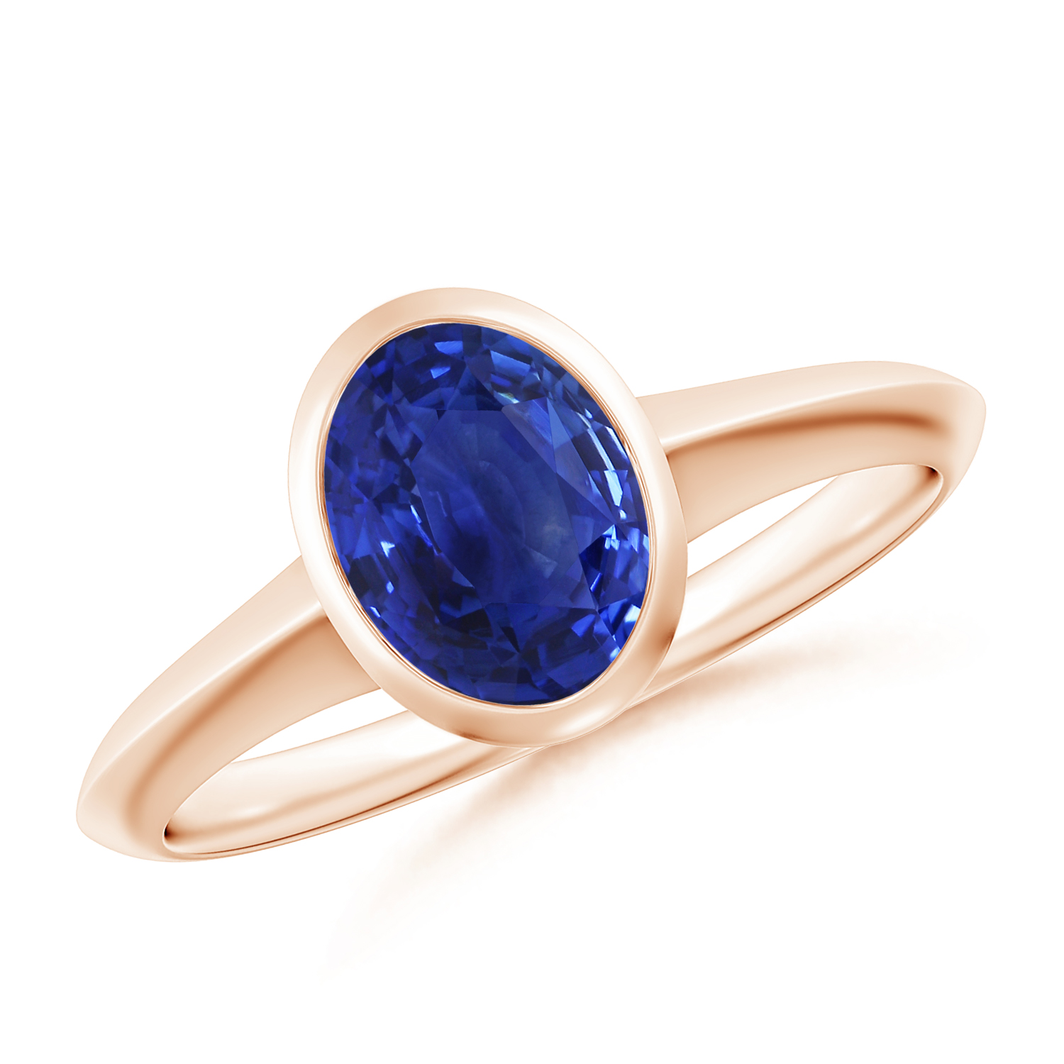 Prong-Set Oval Blue Sapphire (Neelam) Solitaire Ring