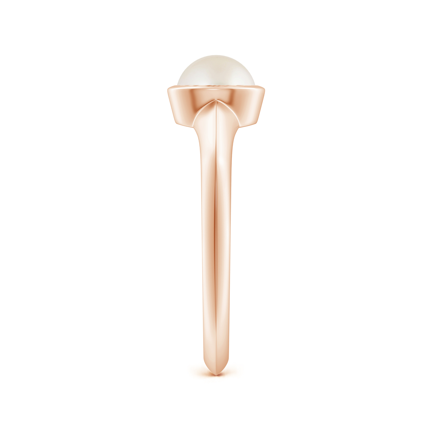 Prong-Set Round Pearl (Moti) Solitaire Ring