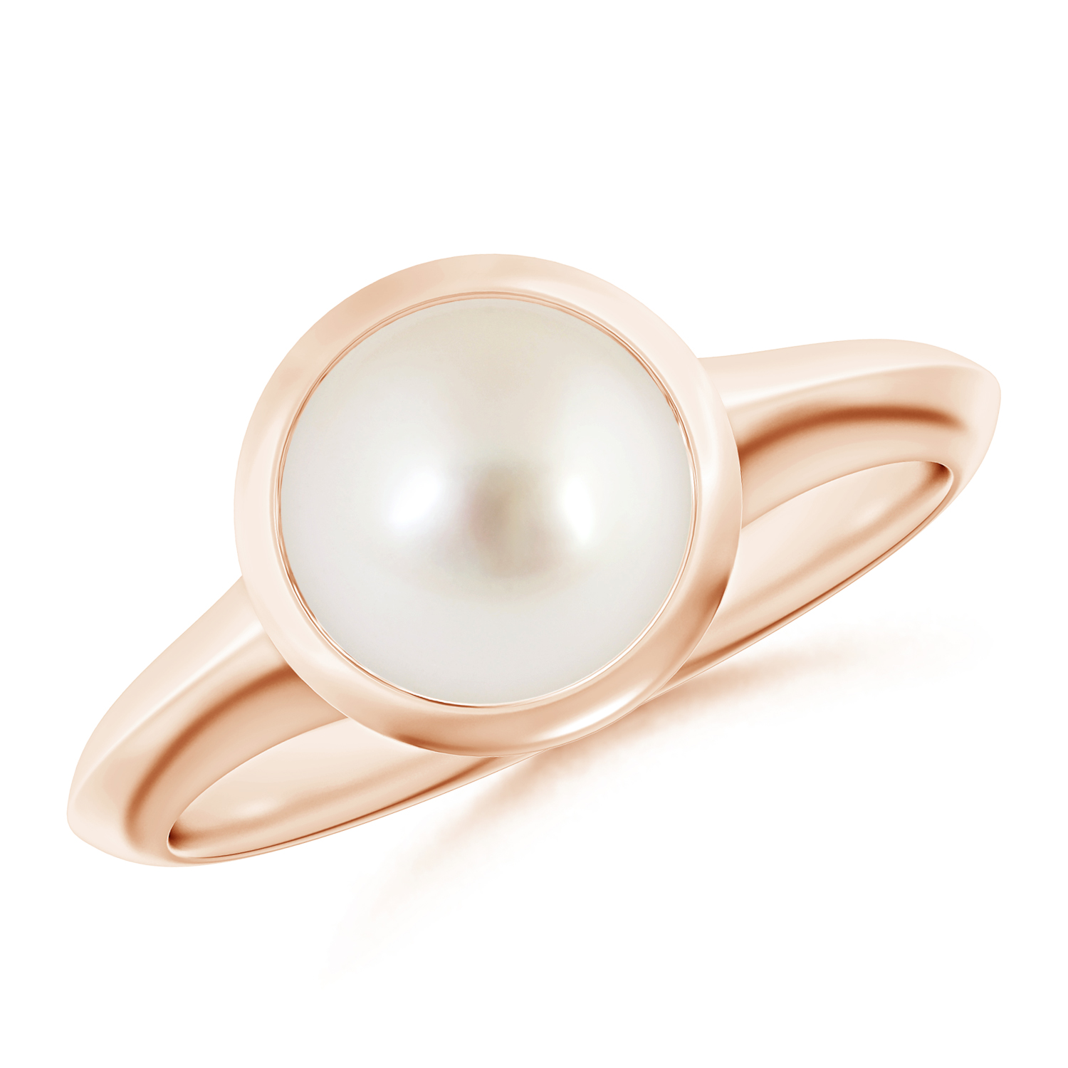 Prong-Set Round Pearl (Moti) Solitaire Ring