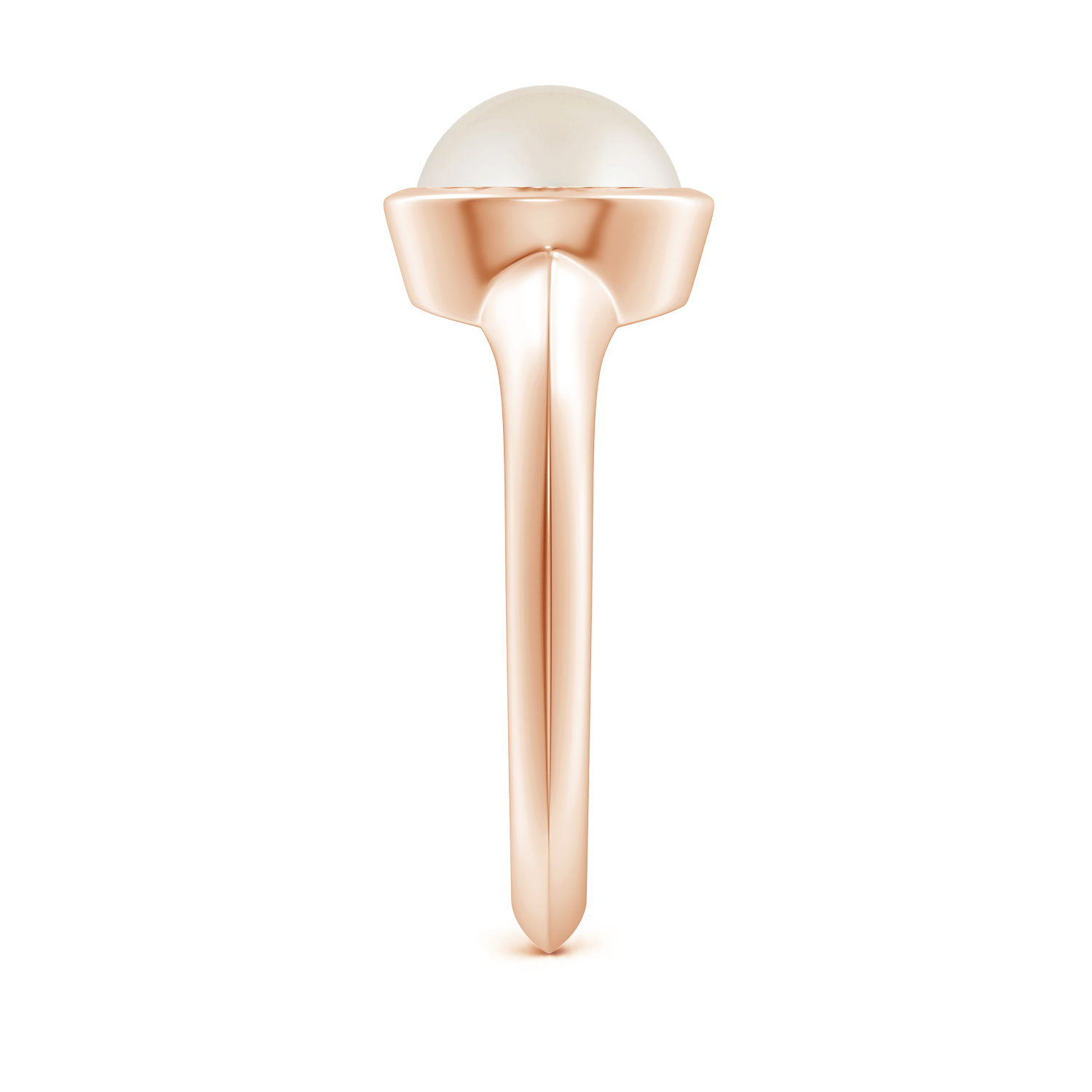 Prong-Set Round Pearl (Moti) Solitaire Ring