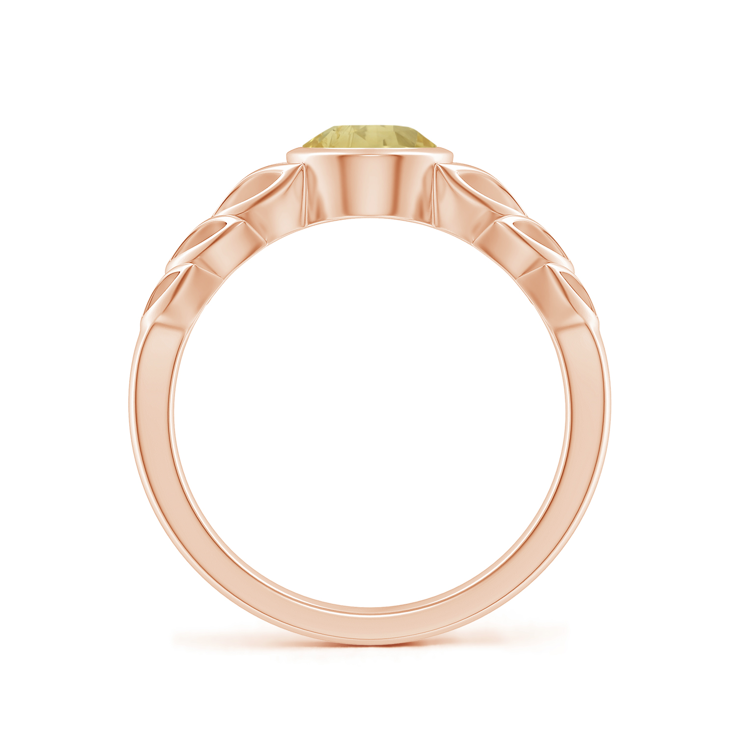 Oval Yellow Sapphire (Pukhraj) Ring With Leaf Motif