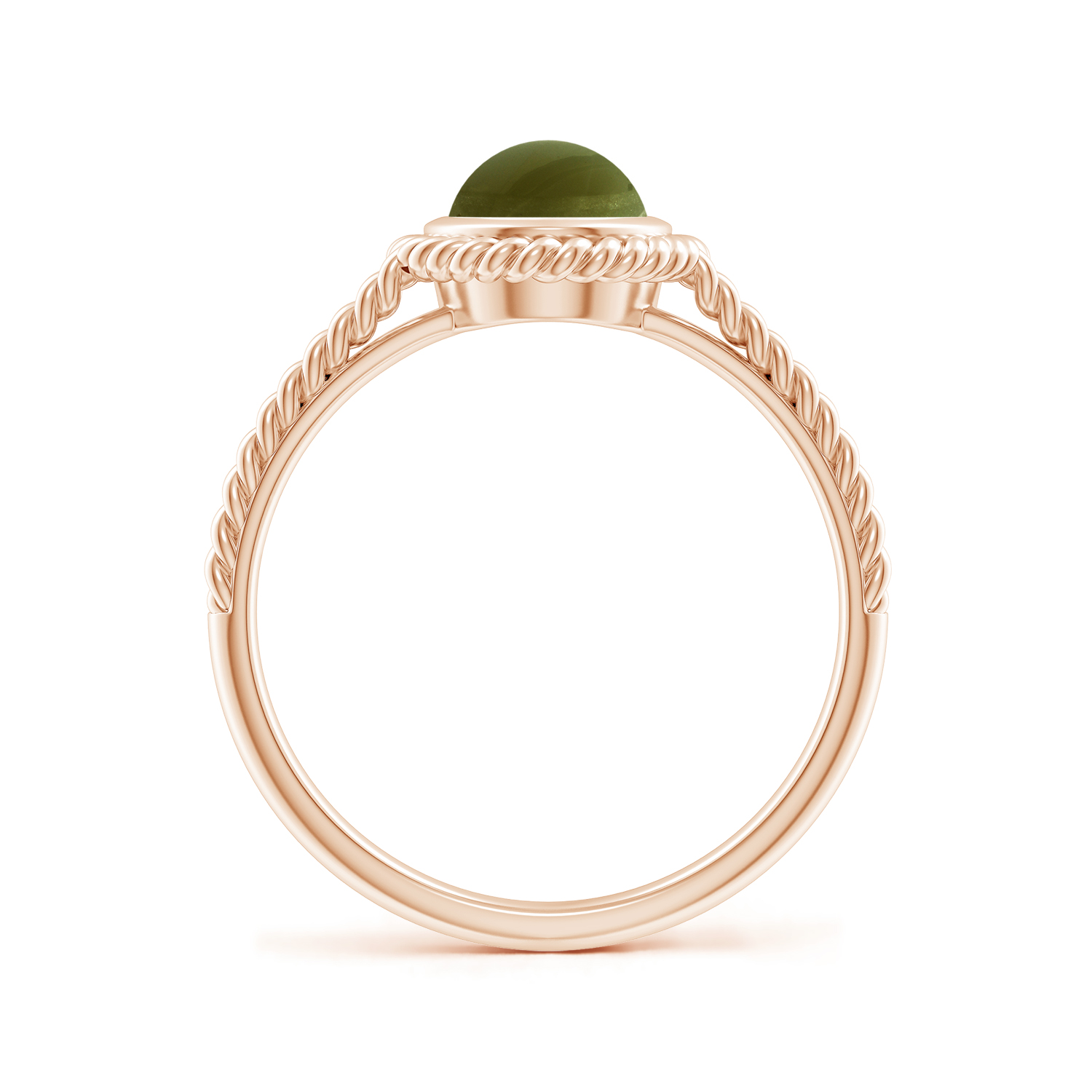 Oval Cat's Eye (Lehsunia) Twist Rope Split Shank Ring