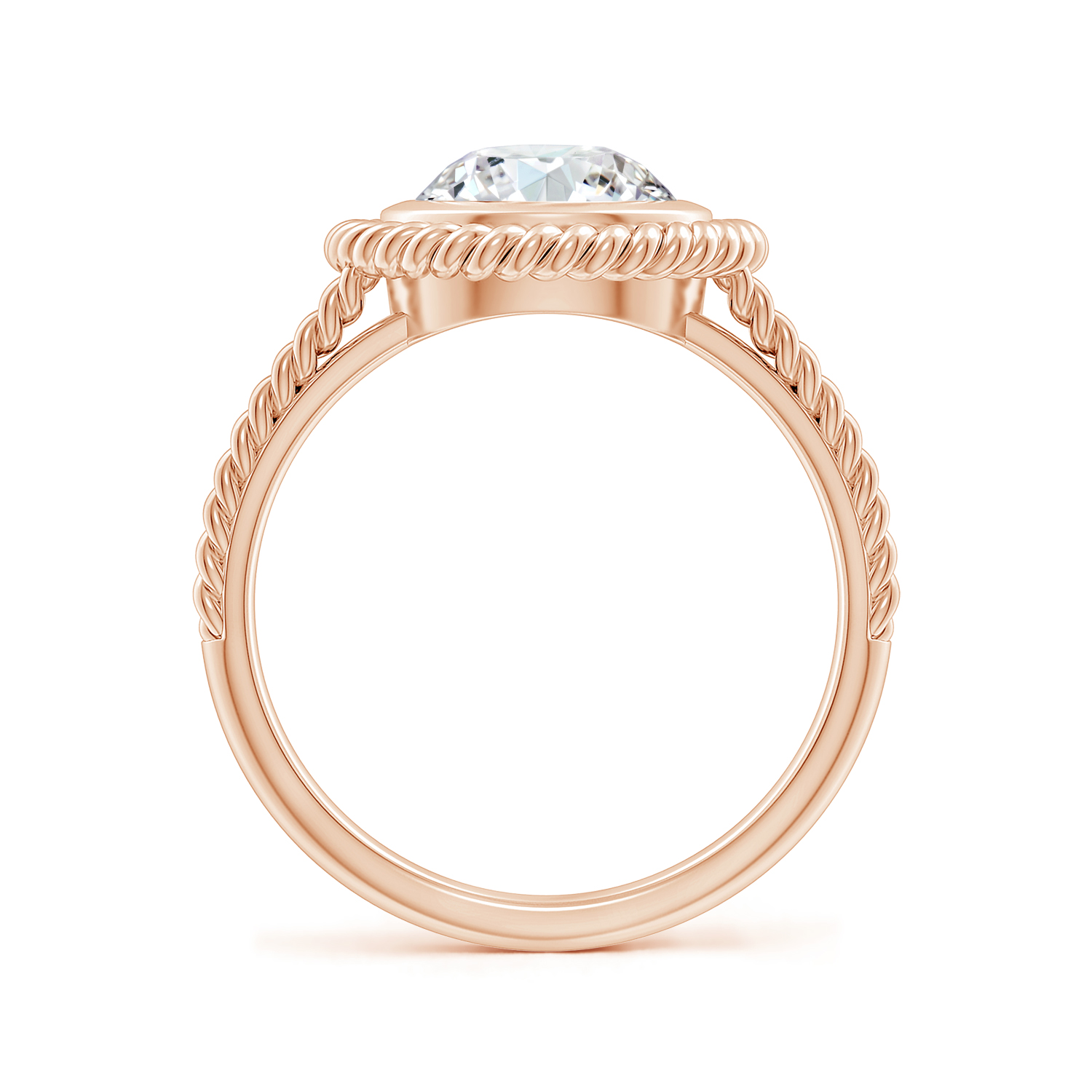 Round Diamond (Heera) Twist Rope Split Shank Ring