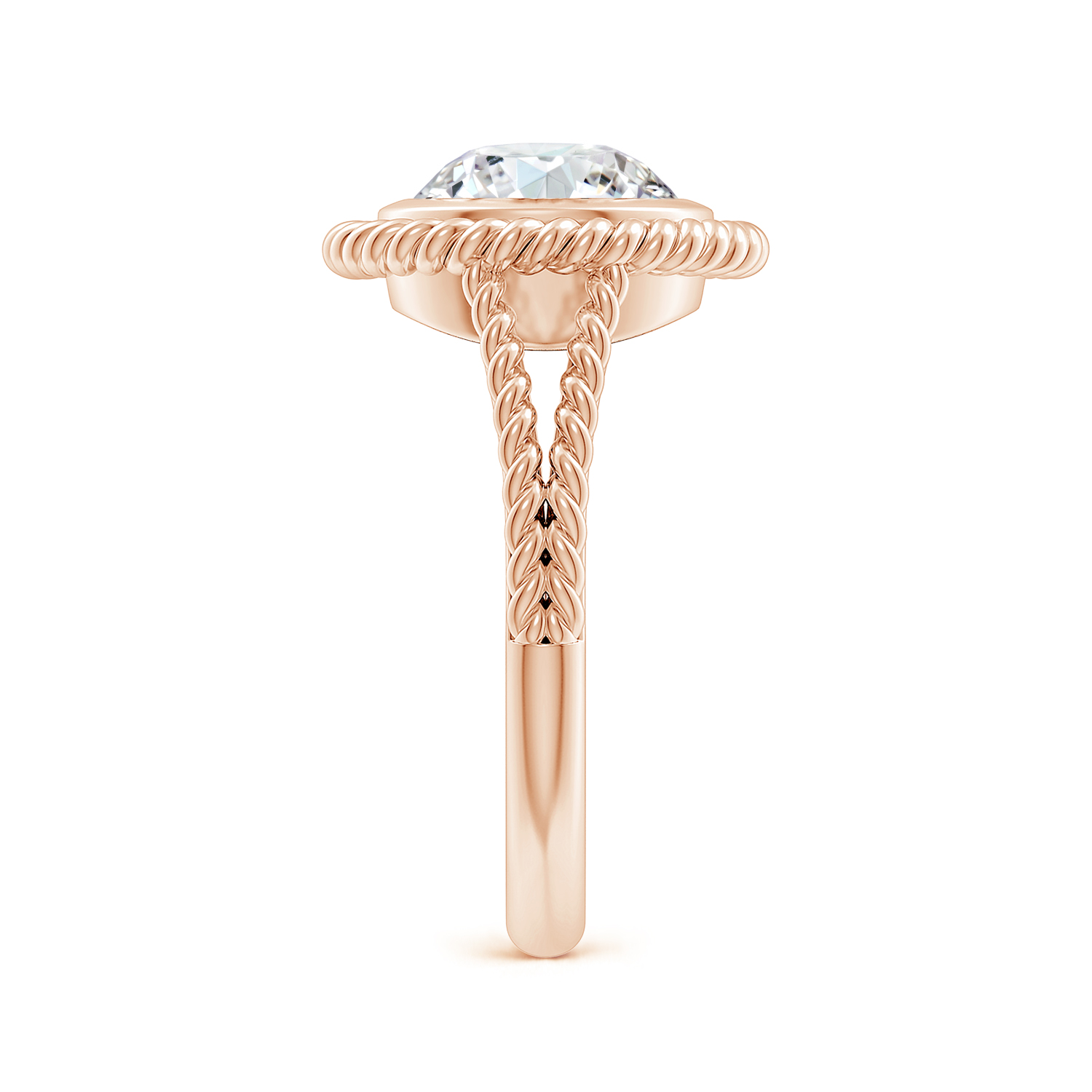 Round Diamond (Heera) Twist Rope Split Shank Ring