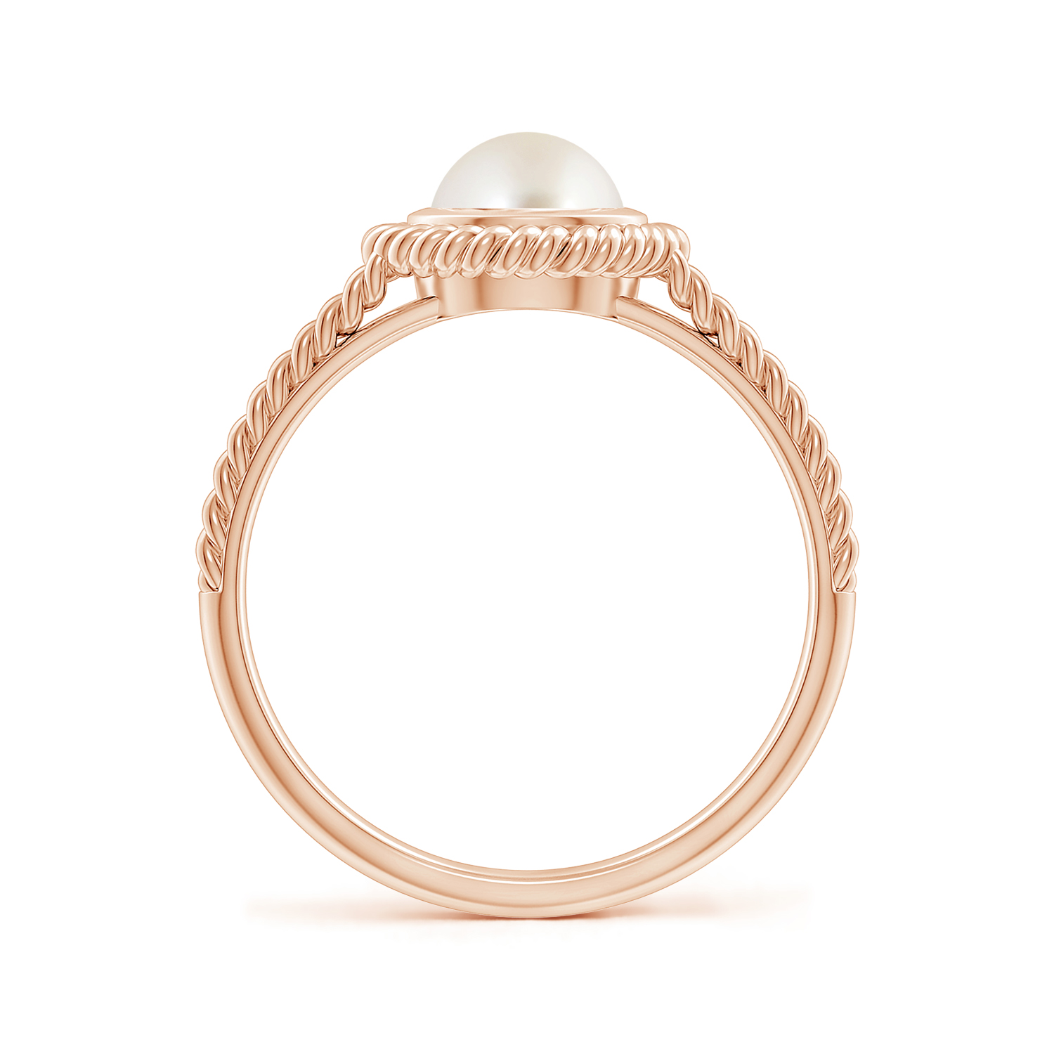 Round Pearl (Moti) Twist Rope Split Shank Ring