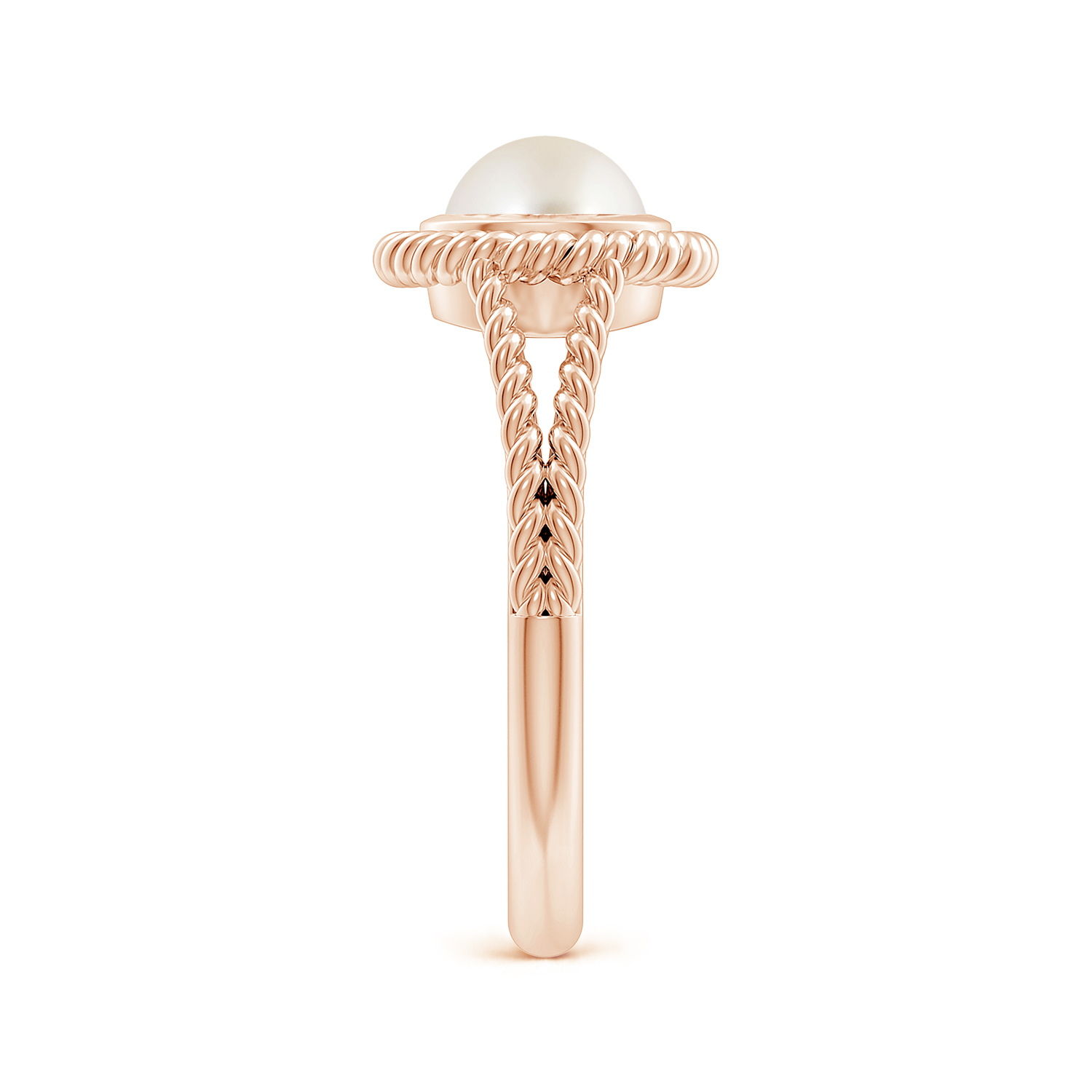 Round Pearl (Moti) Twist Rope Split Shank Ring