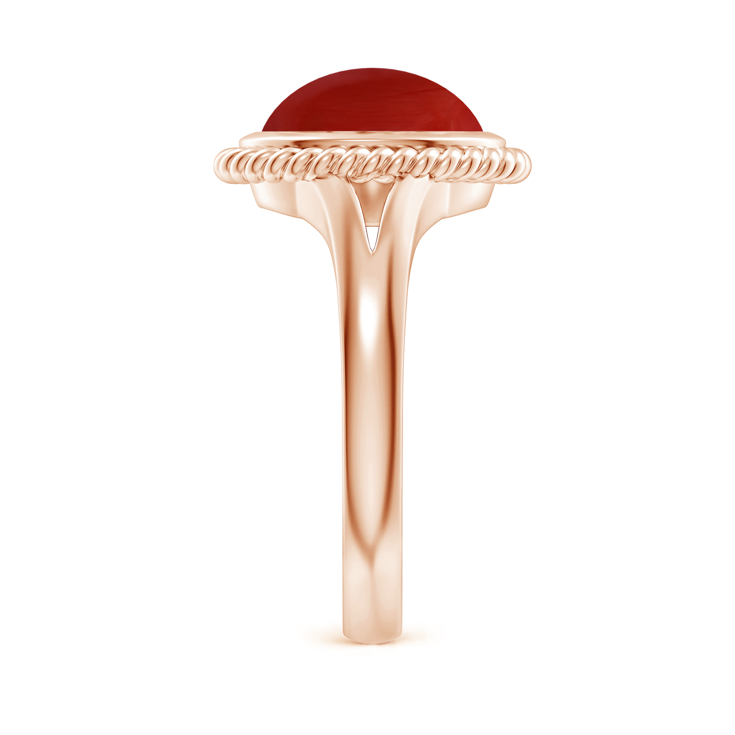  Natural Oval Red Coral (Moonga) Halo Ring
