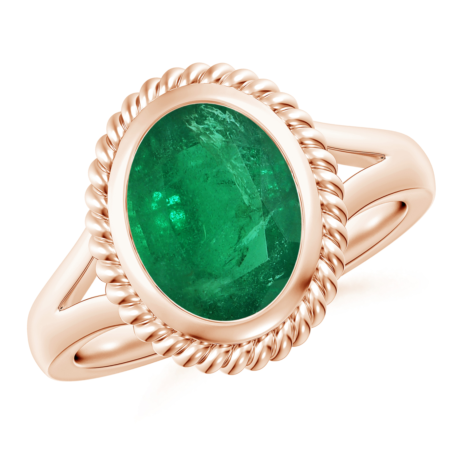  Natural Oval Emerald (Panna) Halo Ring