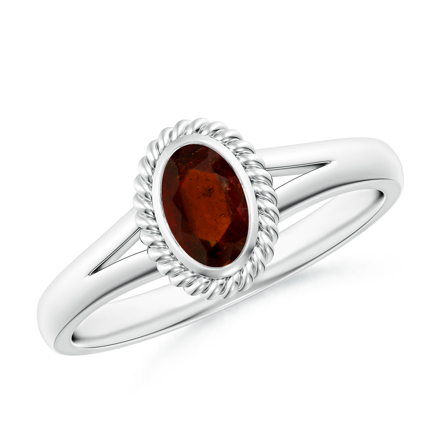 Natural Oval Hessonite (Gomed) Halo Ring