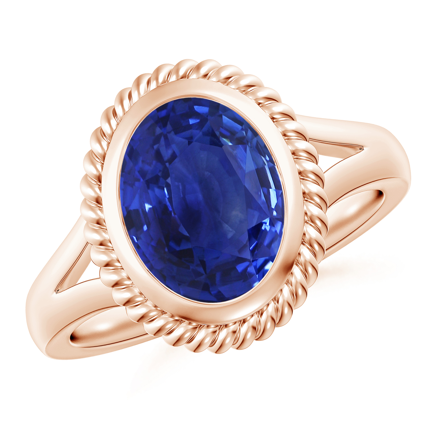  Natural Oval Blue Sapphire (Neelam) Halo Ring