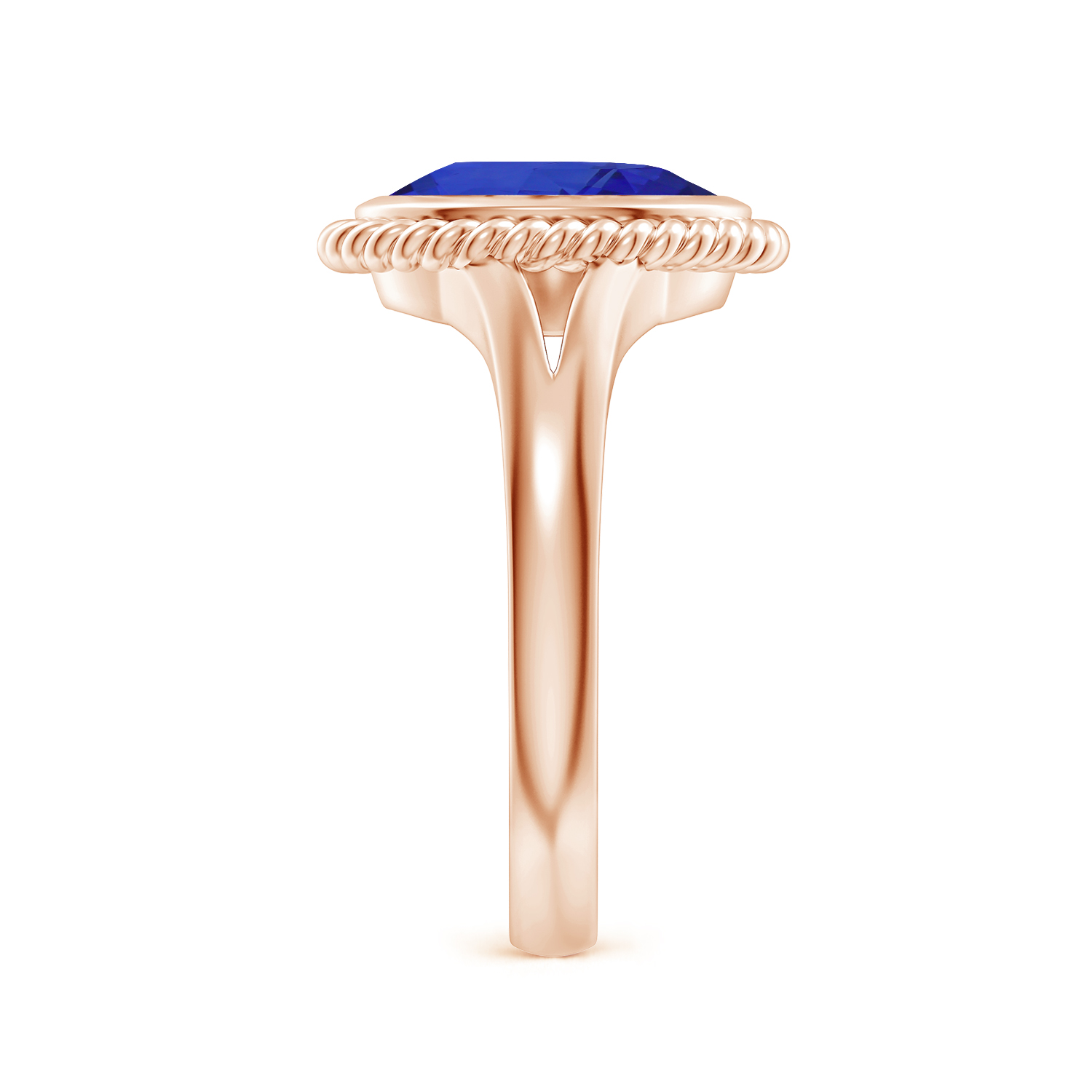  Natural Oval Blue Sapphire (Neelam) Halo Ring