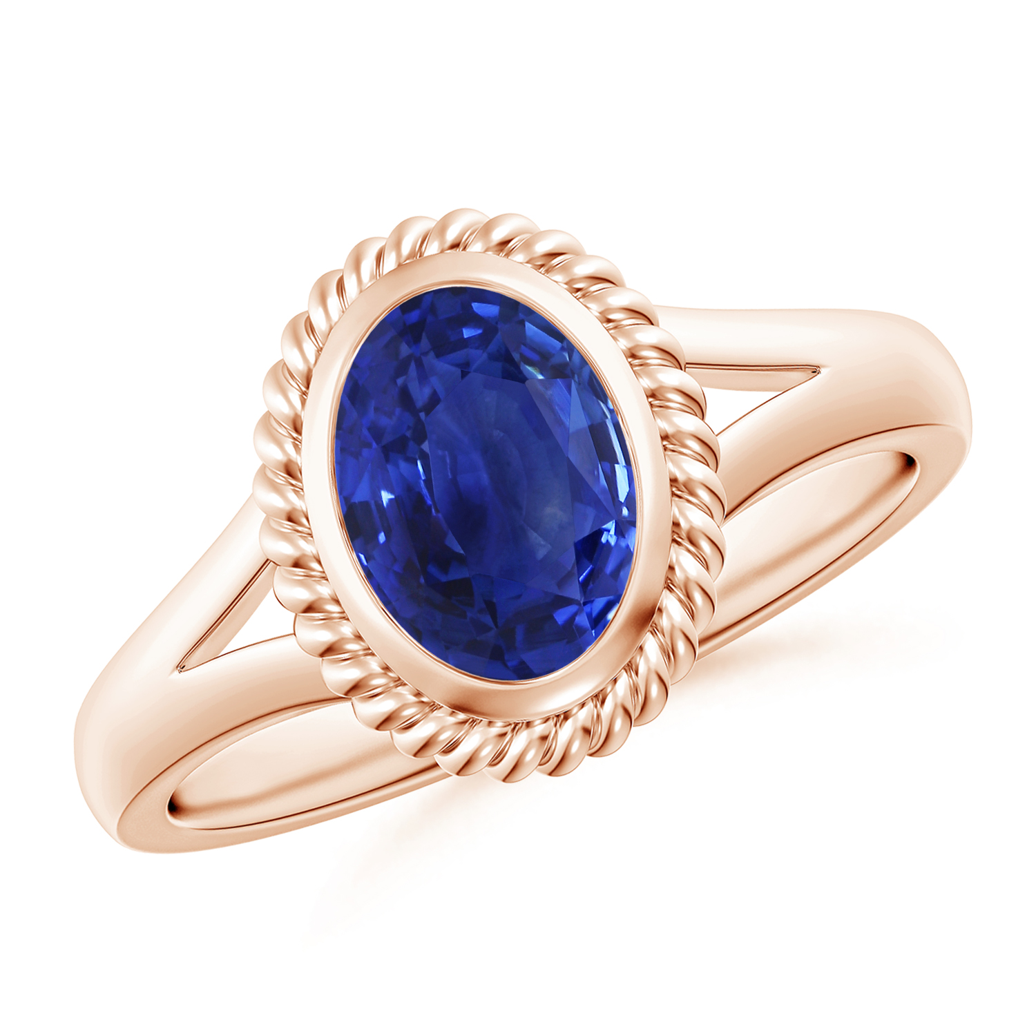 Natural Oval Blue Sapphire (Neelam) Halo Ring